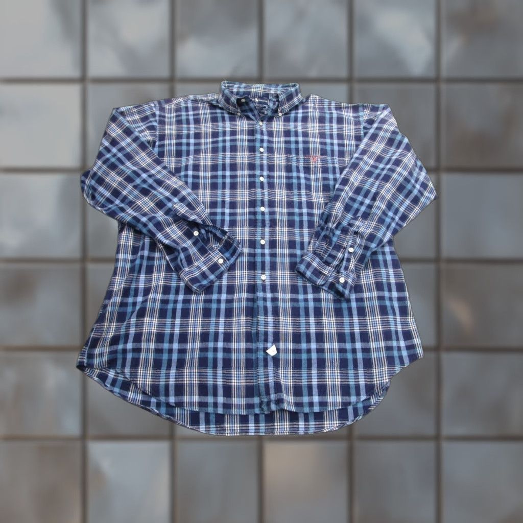 Ralph Lauren VINTAGE Ralph Lauren Workshirt Shirt Mens XL Blue Plaid Button-Up Collared Classic Casual Size US XL / EU 56 / 4 - 1 Thumbnail