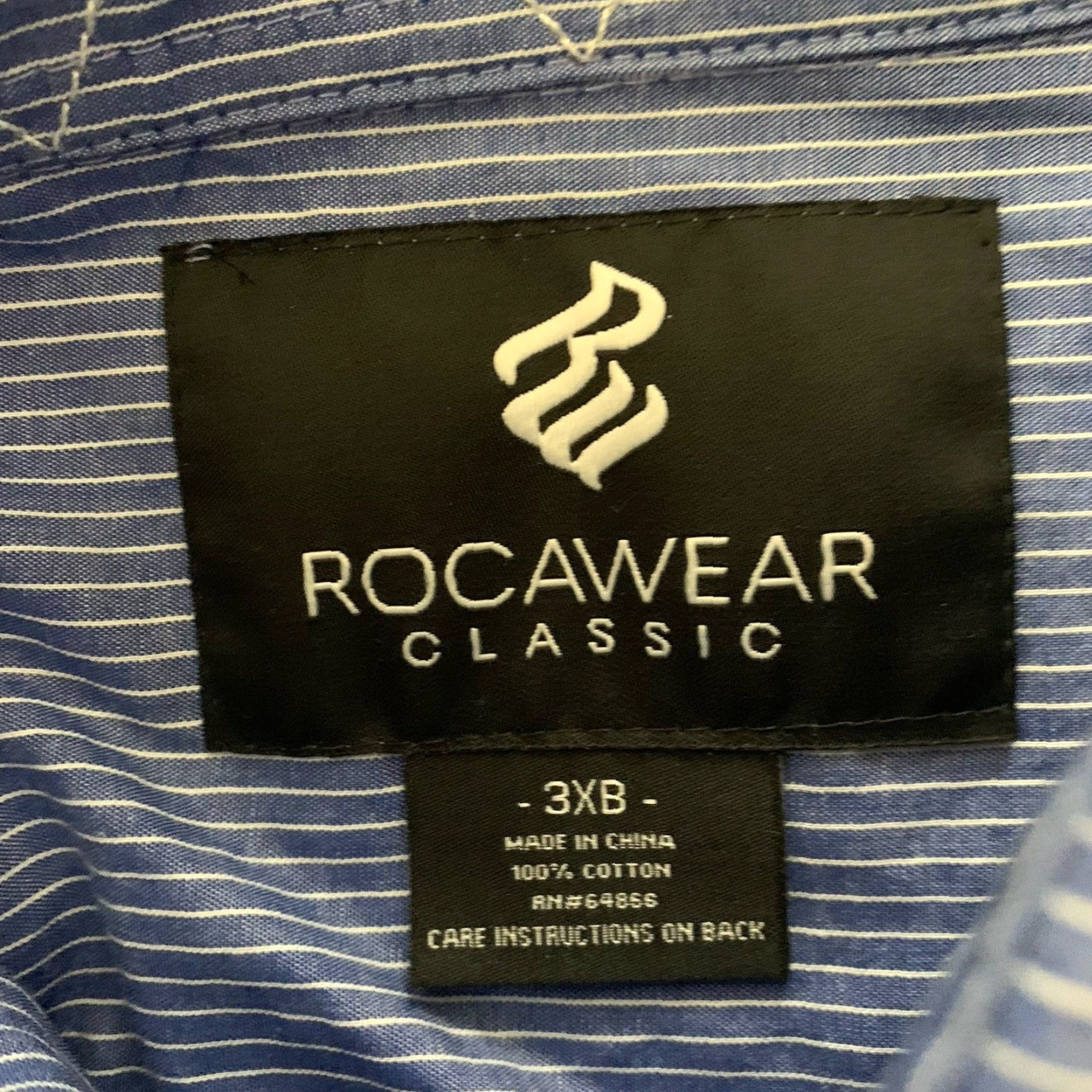 Rocawear Rocawear Shirt Mens 3XB Button-Up Short Sleeve Blue Pinstripe Y2K Retro NEW Shirt Big & Tall Men 3XB Blue Casual Size US XXL / EU 58 / 5 - 2 Thumbnail