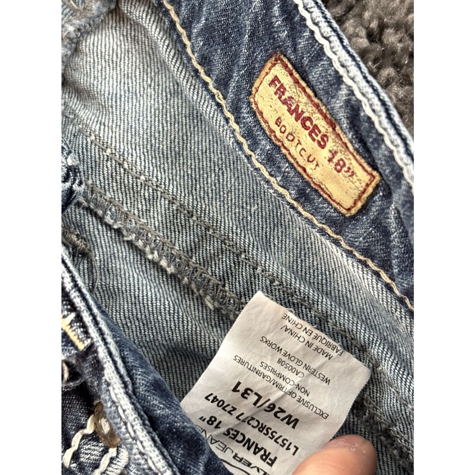 Silver Jeans Co. Silver Jeans Frances Flare Jeans Womens Size 26x31 Low Rise Distressed Light Wash Blue 99% Cotton 1% Spandex Womens Jeans Flare Stretch 31in Inseam Size 26" / US 2 / IT 38 - 8 Thumbnail