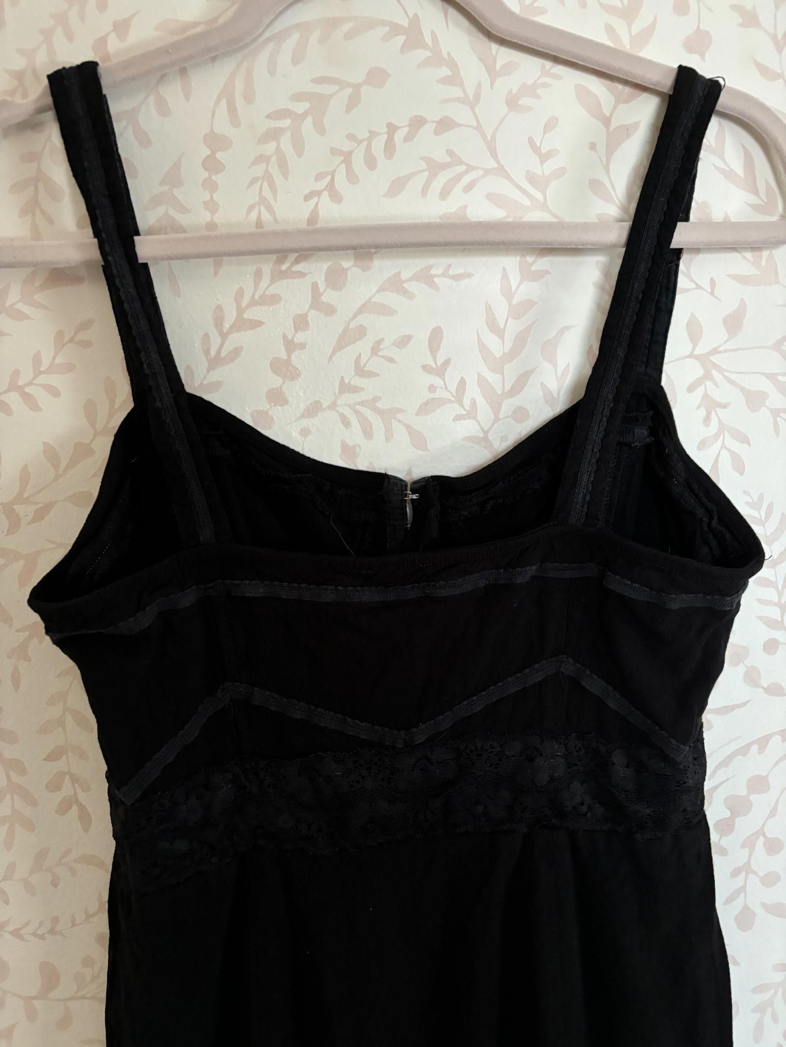 Free People Free People Corset Black Dress with Lace Accents Size L / US 10 / IT 46 - 4 Thumbnail