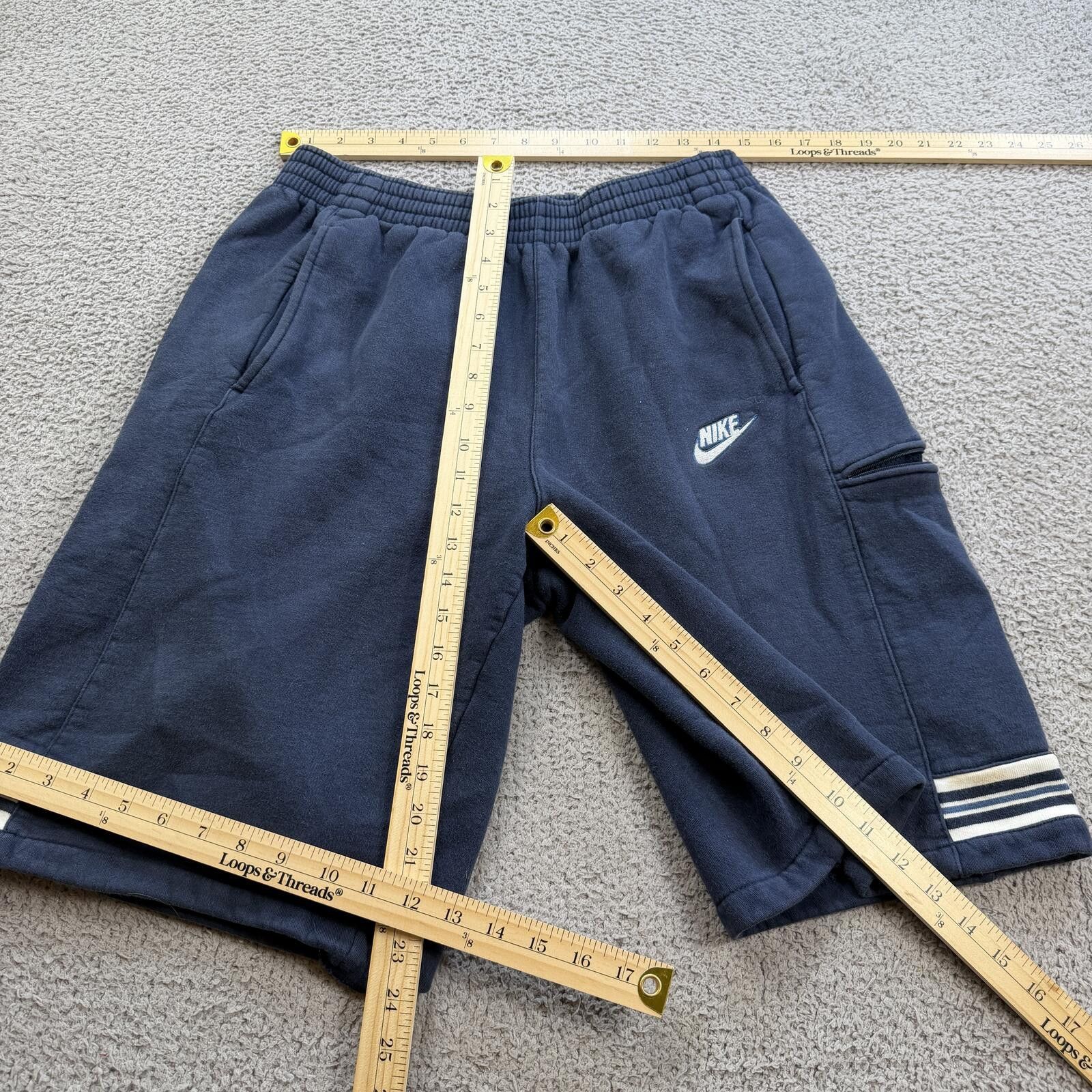 Nike Nike Fleece Sweat Shorts Mens M Blue Swoosh Lounge Shorts Size US 32 / EU 48 - 4 Thumbnail