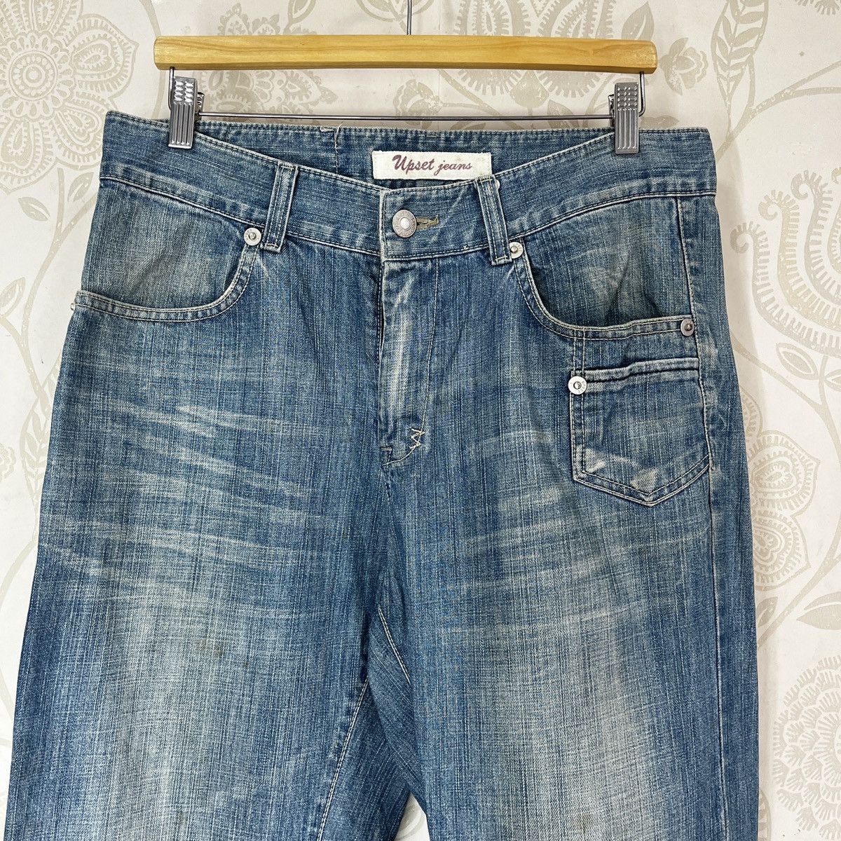 If Six Was Nine × The Upsetter Booty Cut Flare Distressed Denim Jeans Size US 32 / EU 48 - 18 Thumbnail