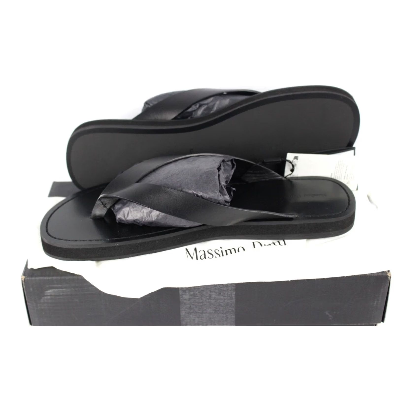 Massimo Dutti Massimo Dutti Women's Sandals Thong Flip Flop Size 11 Black W/Bag Made In Spain Size ONE SIZE - 5 Thumbnail