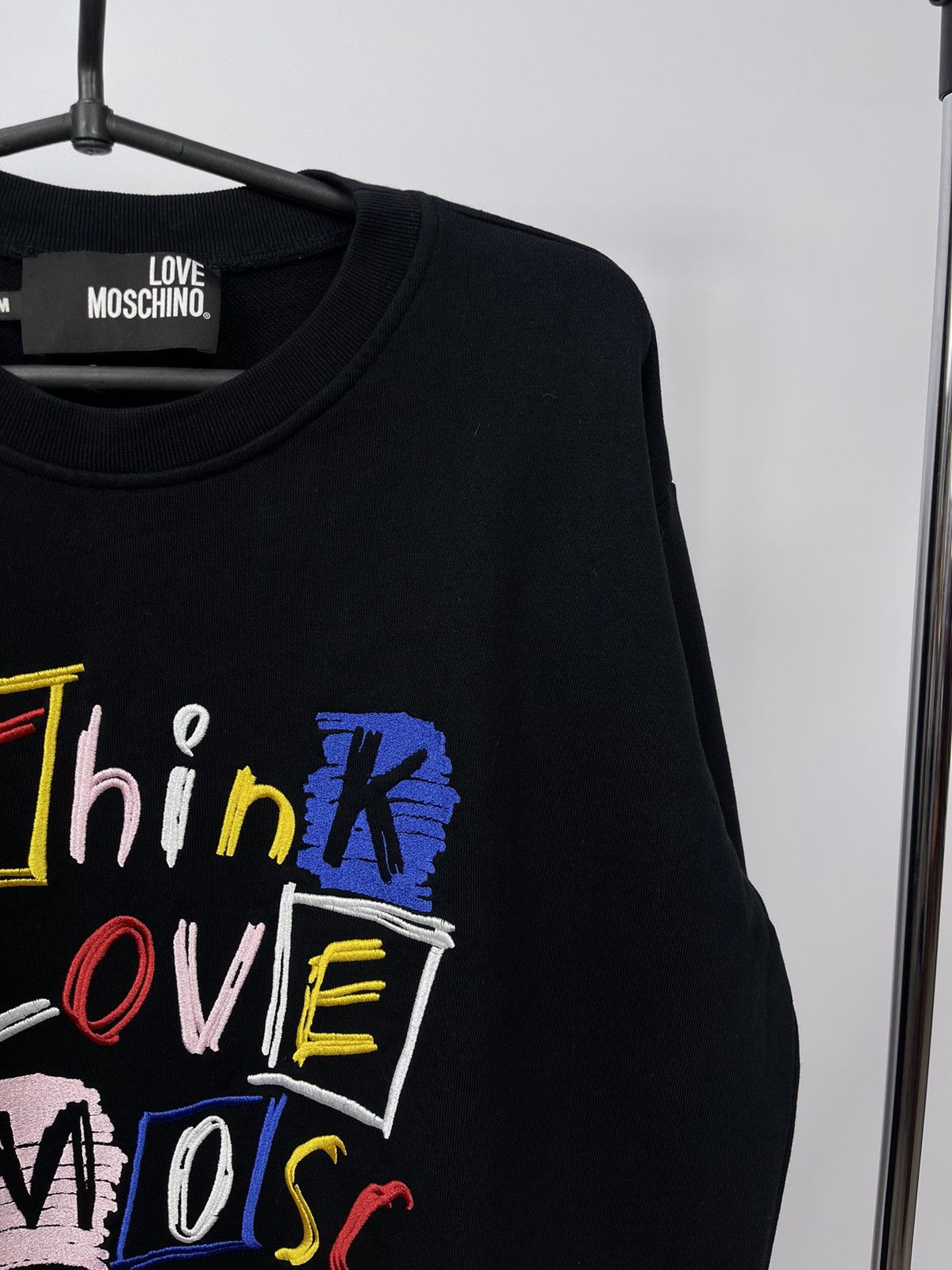 Moschino Vintage Moschino Think LOVE Moschino sweatshirt Size M Black Size US M / EU 48-50 / 2 - 2 Thumbnail