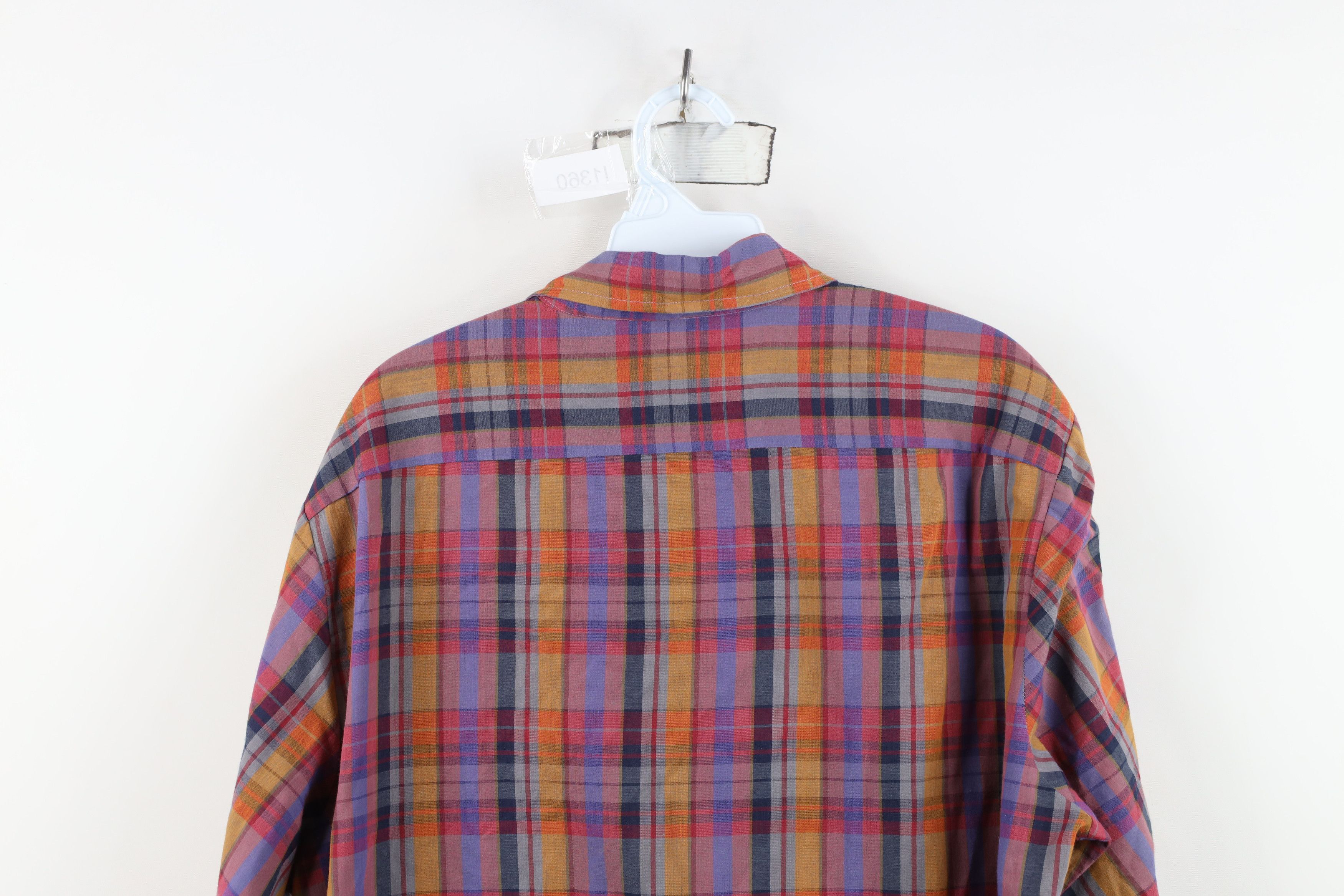 Vintage Vintage 70s Streetwear Rainbow Madras Plaid Button Shirt Size US L / EU 52-54 / 3 - 10 Thumbnail