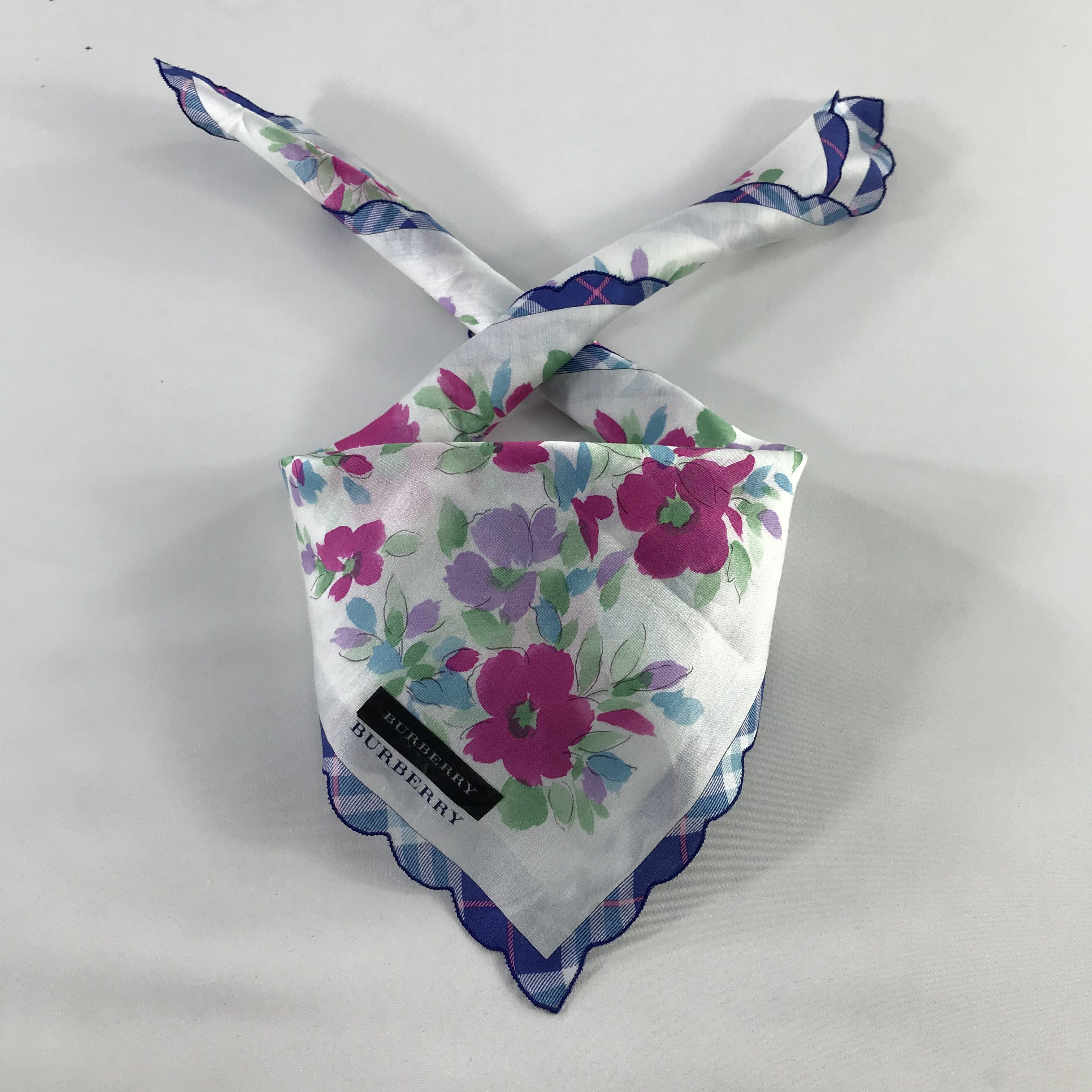Burberry × Vintage Burberry Bandana / Handkerchief / Neckerchief - S1128 Size ONE SIZE - 3 Thumbnail