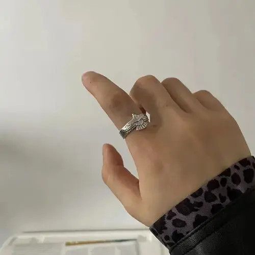 VIBE Eagle Punk Rock style Ring Size ONE SIZE - 4 Thumbnail