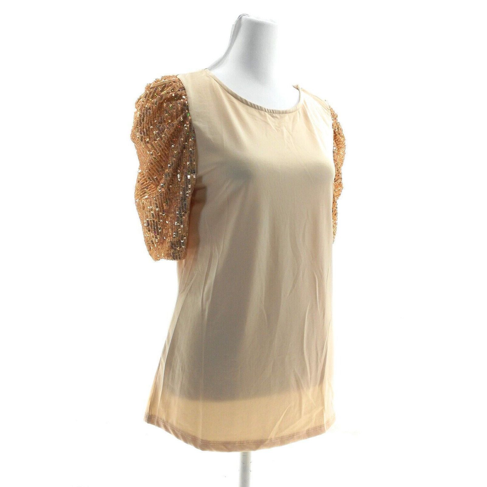 Other Above & Beyond Pink Sequence Sleeve Top - Size Small Size S / US 4 / IT 40 - 1 Thumbnail