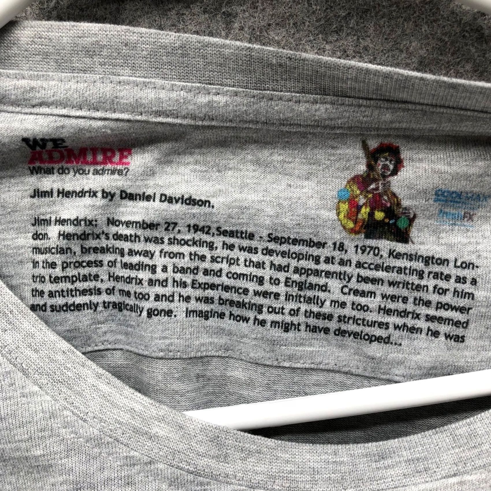Vintage Jimi Hendrix Graphic Pop Art T Shirt Mens XXL Gray Short Sleeve DanIel Davidson Size US XXL / EU 58 / 5 - 3 Thumbnail
