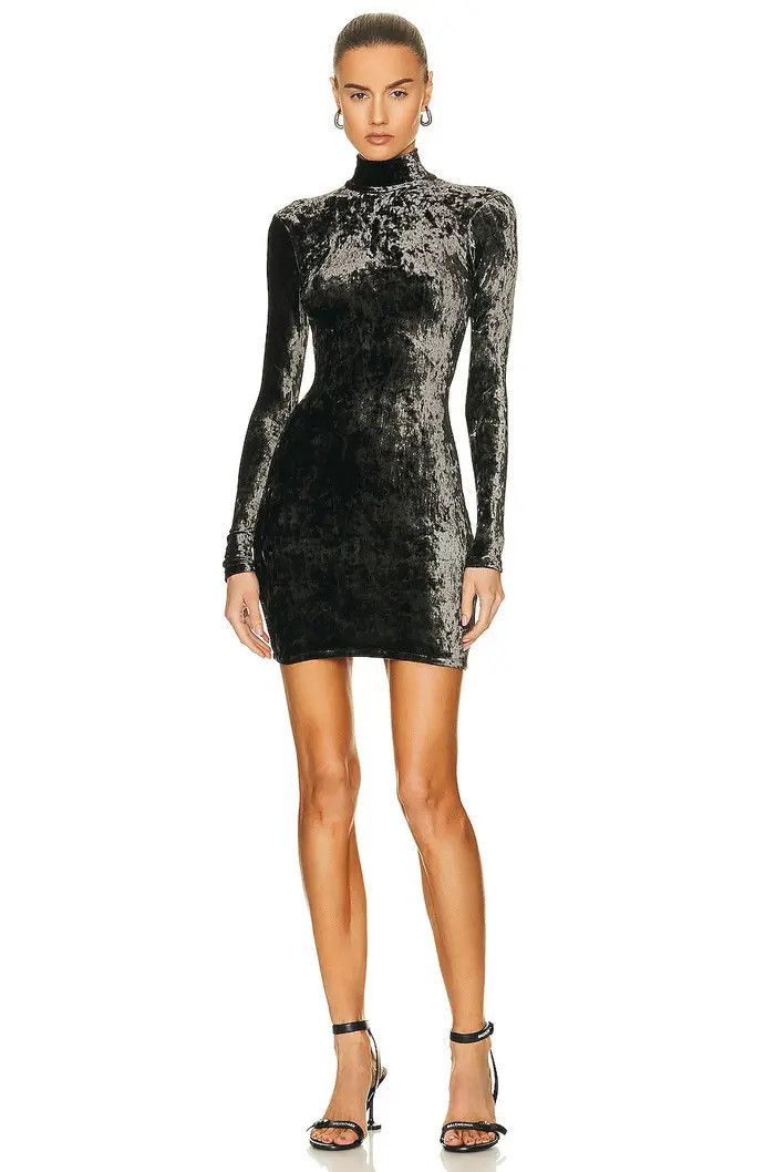 Balenciaga o1bcso1str0326 Turtleneck Dress in Ebony Brown Size XS / US 0-2 / IT 36-38 - 1 Thumbnail