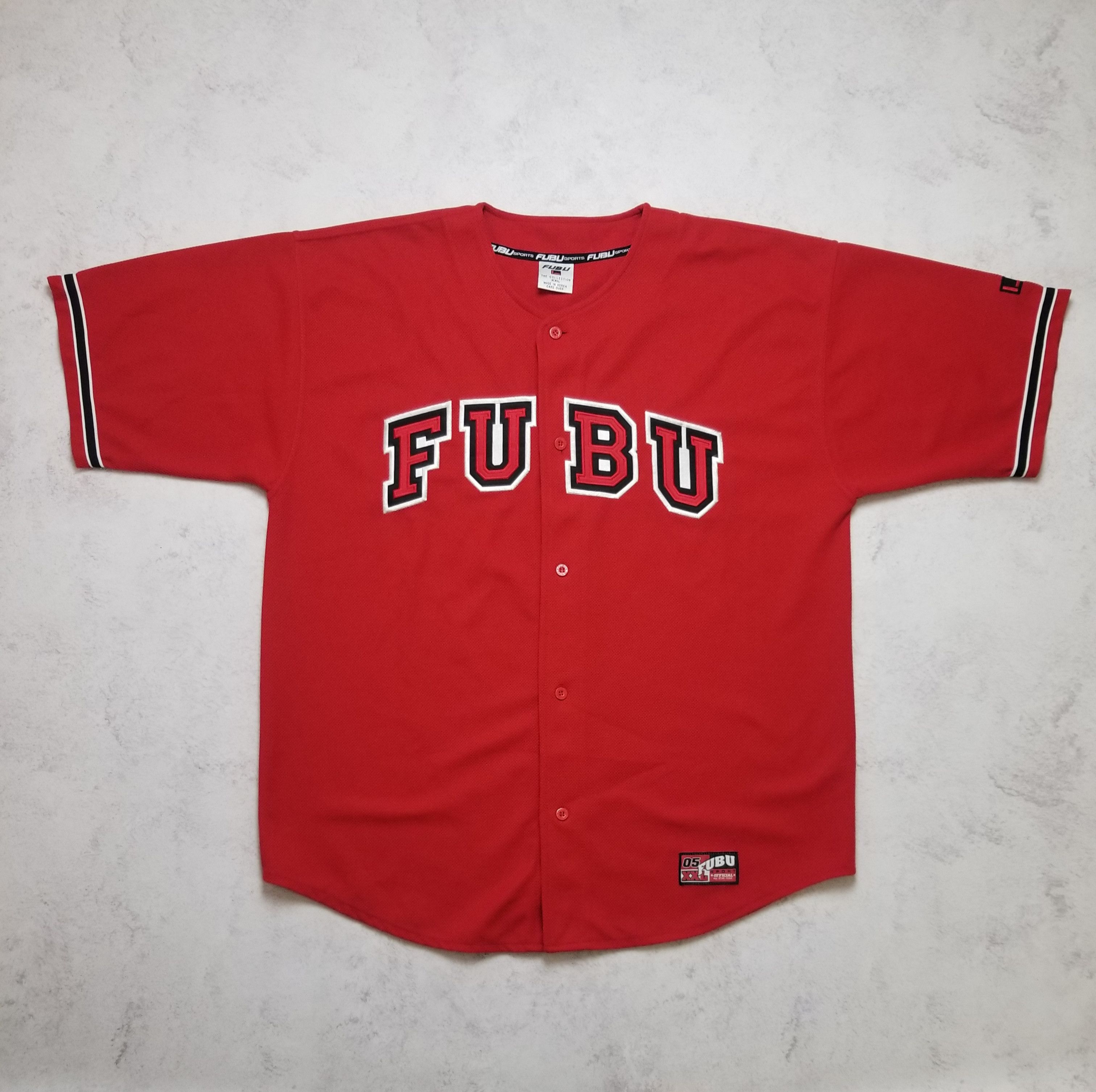 Fubu Vintage Y2K FUBU Sports Red Baseball Stitched Hip Hop Jersey Size US XXL / EU 58 / 5 - 1 Thumbnail