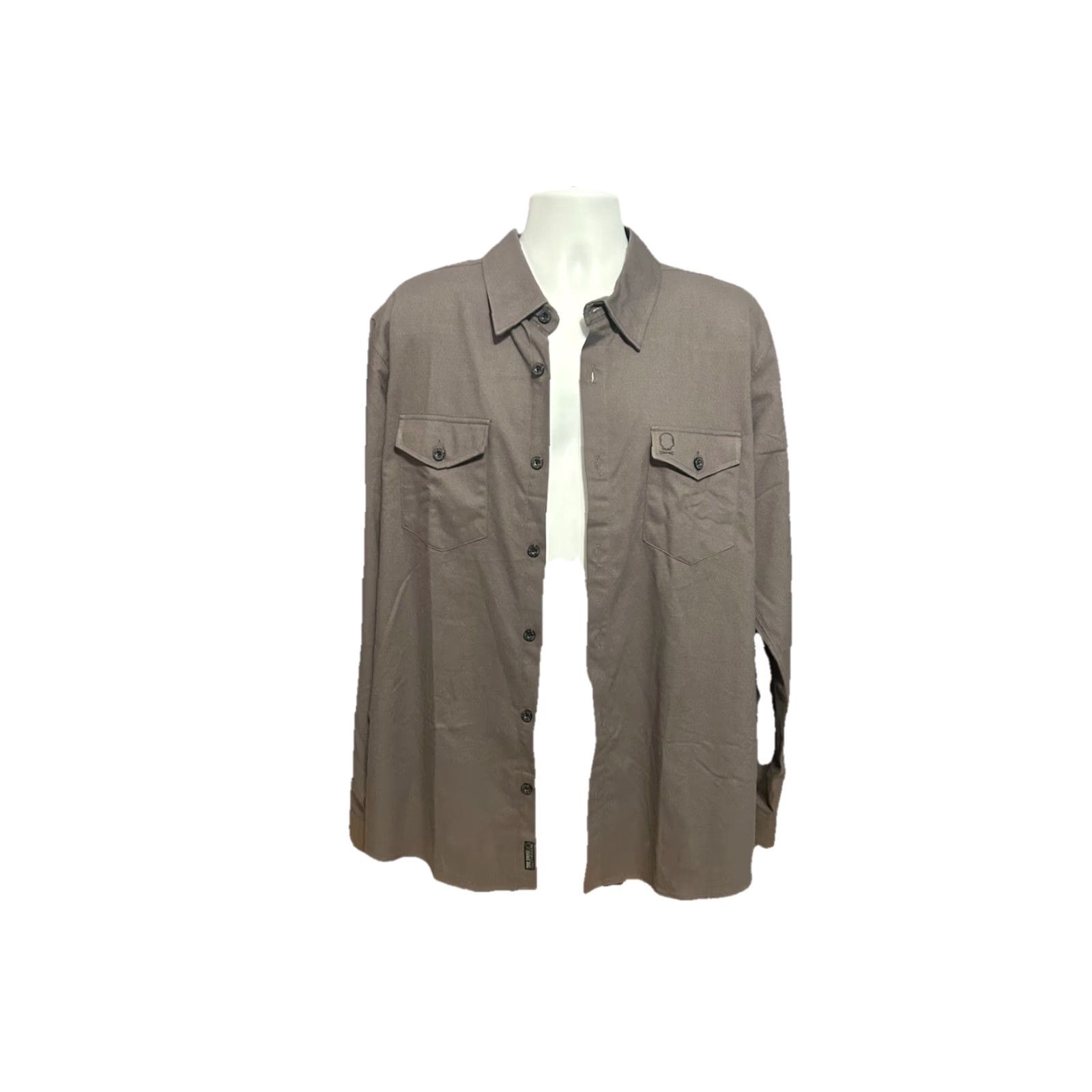 Vintage The Drive Clothing Button Up Shirt Men XL Gray Long Sleeve Skull Back Biker Size US XL / EU 56 / 4 - 6 Thumbnail