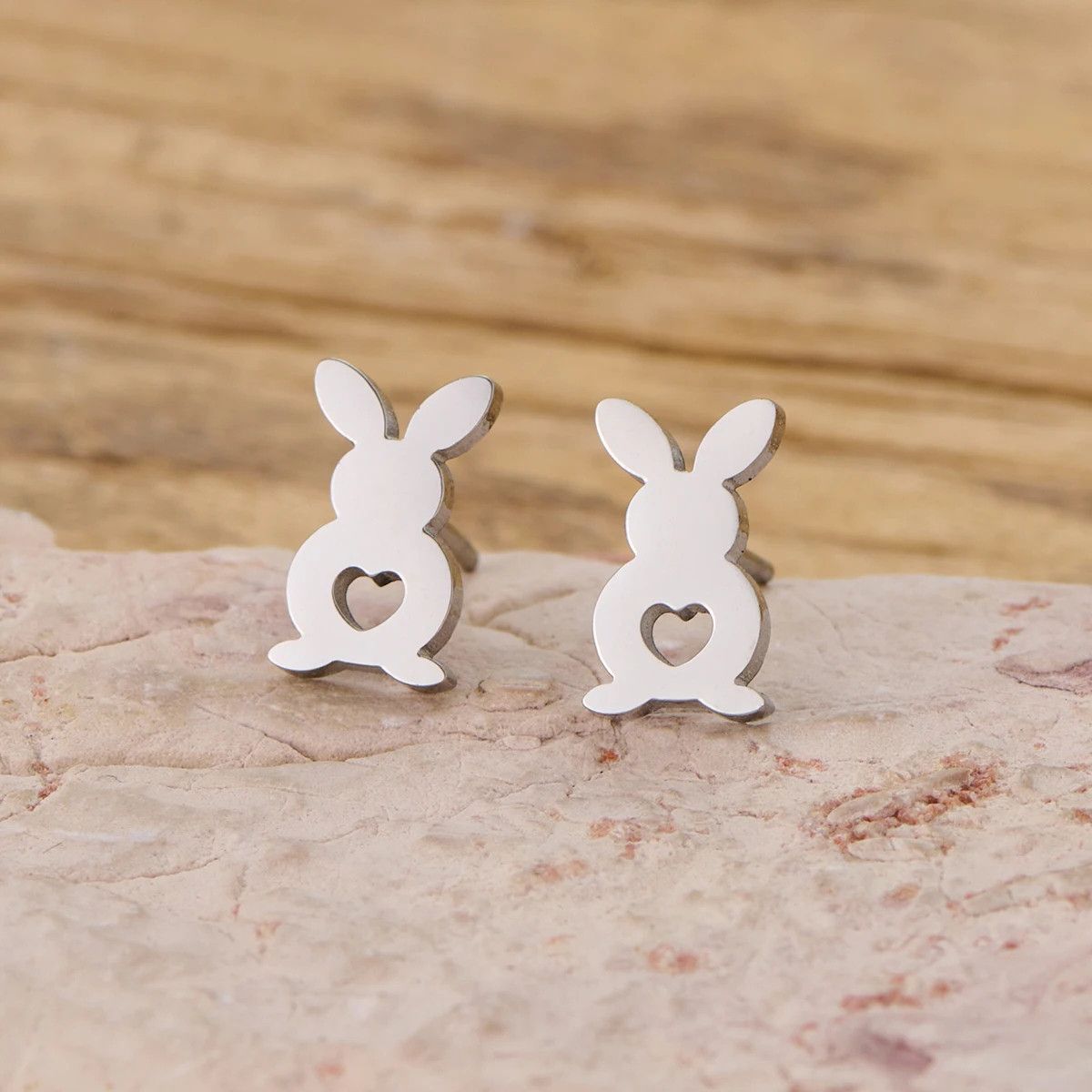 Jewelry Mini Rabbit Earrings Charm Earring Gift Size ONE SIZE - 1 Preview