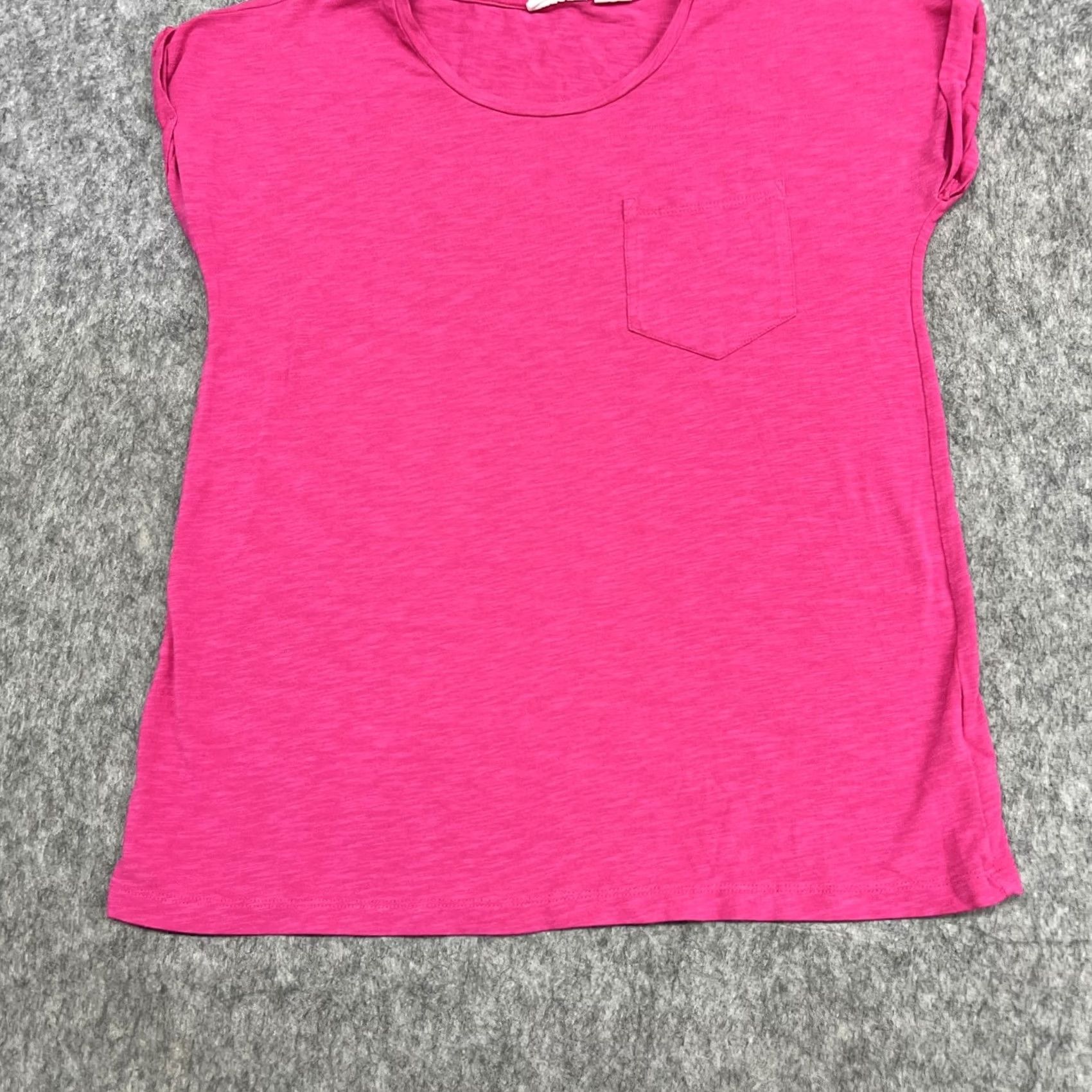 Pinko Sigrid Olsen Shirt Womens XS Pink Pocket Cap Sleeve Jersey Top Stretch Tee Size XS / US 0-2 / IT 36-38 - 6 Thumbnail