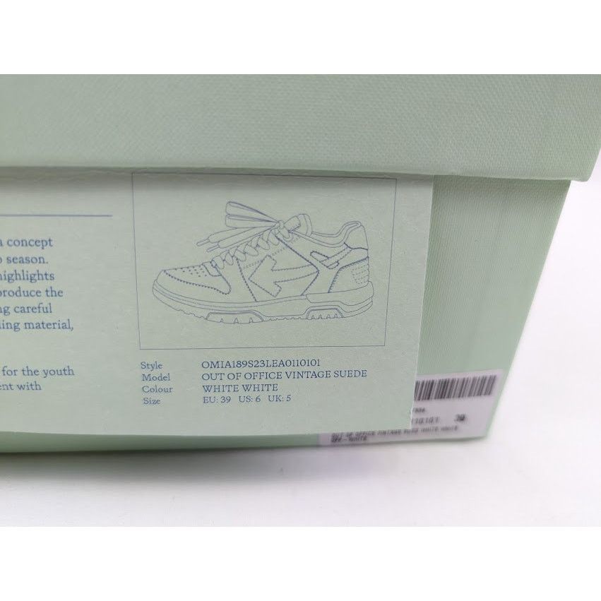 Off-White o1rshd1 Q: 2 / Out Of Office Vintage Suede Sneakers in White Size US 6 / EU 39 - 23 Thumbnail