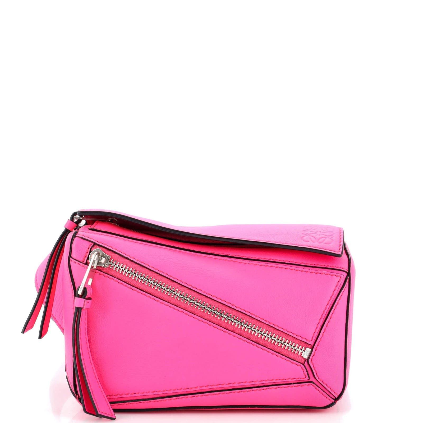 image of Loewe Puzzle Bumbag Leather Mini in Pink, Women's