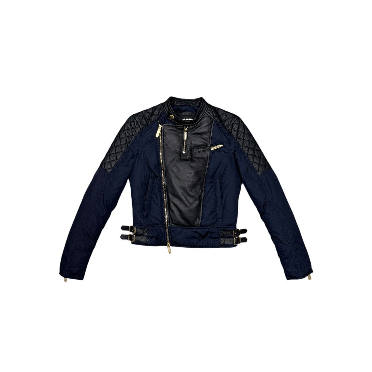 Dsquared2 Dsquared2 Nylon Leather Down Biker Jacket Women Size 42 Size S / US 4 / IT 40 - 1 Thumbnail