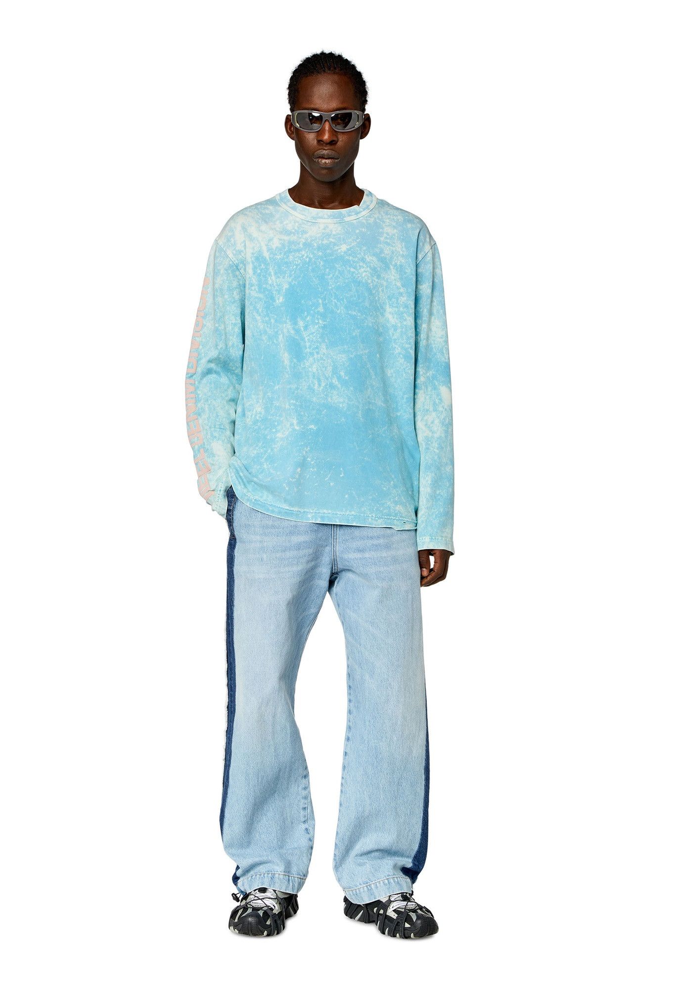 Diesel Acid-wash long-sleeve T-shirt in Blue Size US M / EU 48-50 / 2 - 7 Thumbnail