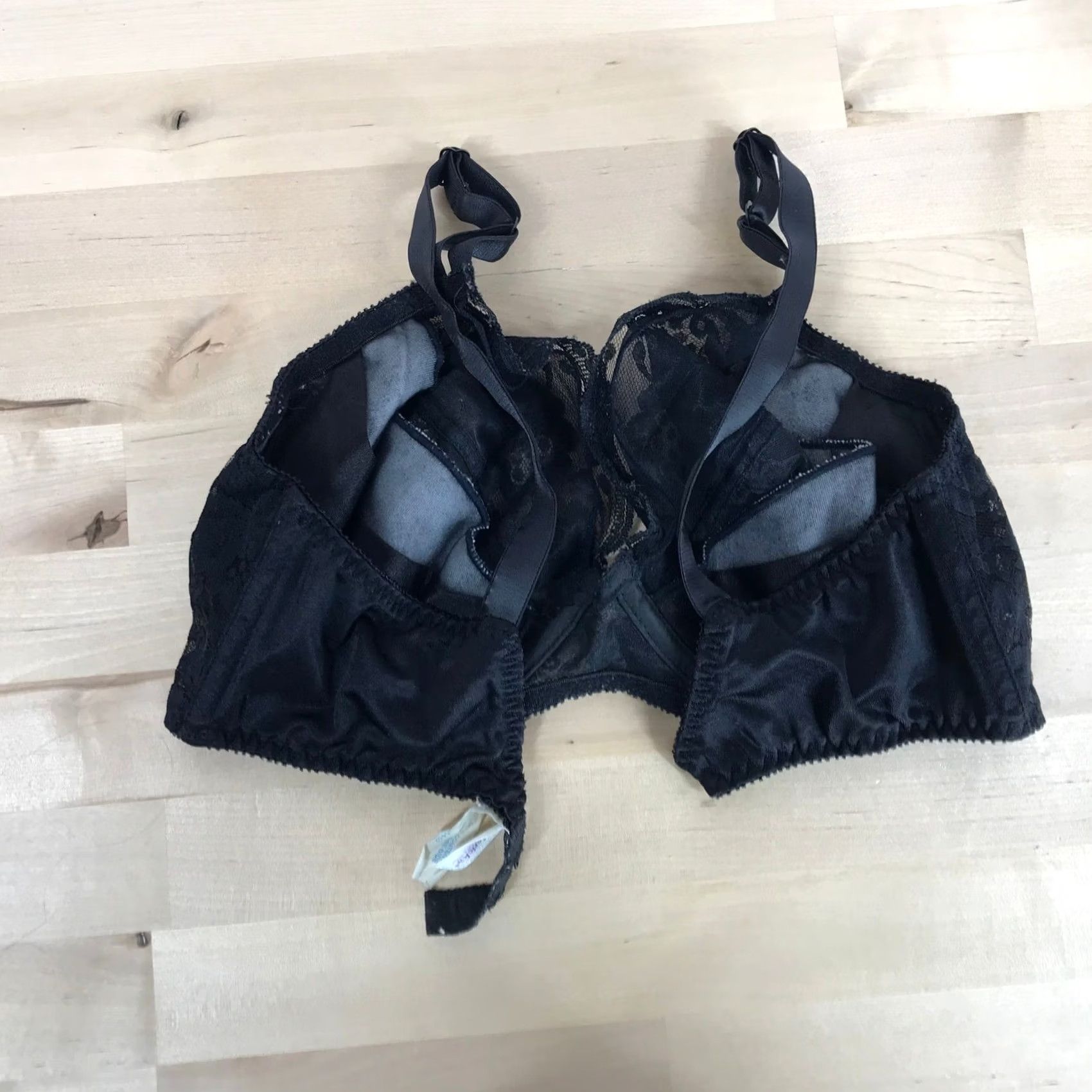 Vintage VINTAGE Fredericks of Hollywood Underwire Bra 34C 34 Black Floral Lace Rosebud H361 1990s Womens Size ONE SIZE - 4 Thumbnail