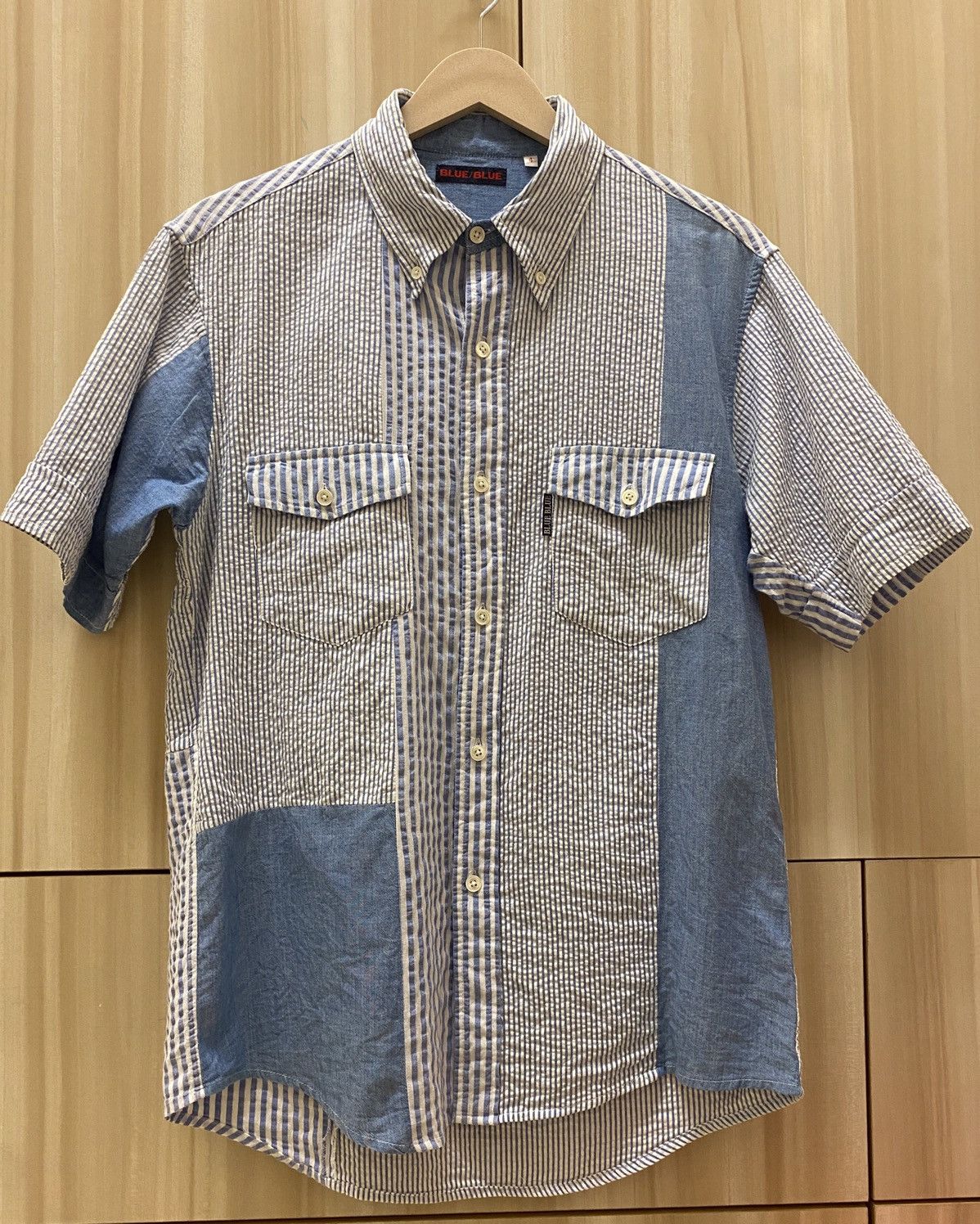 Blue Blue Japan Blue/Blue Patchwork Shirt Size US M / EU 48-50 / 2 - 1 Thumbnail
