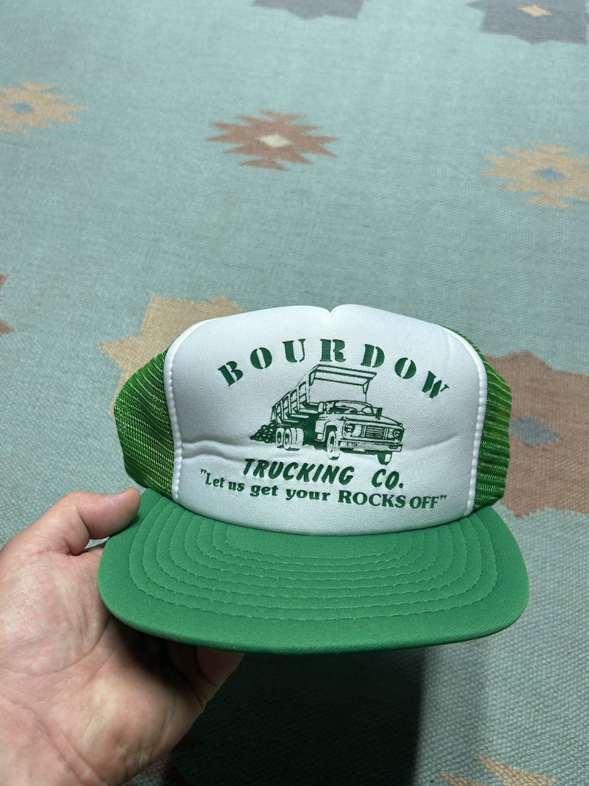 Vintage Vintage 80s trucker hat Bourdow trucking get your rocks off Size ONE SIZE - 2 Thumbnail