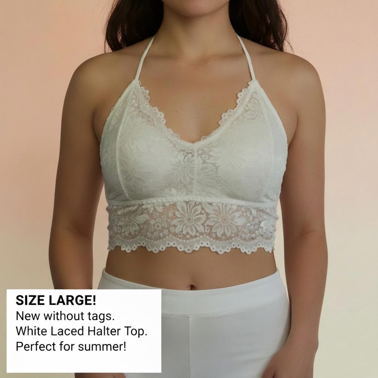 Genetic Manipulation Shinichiro Kuriya White Laced Halter Crop Top Size Large Size L / US 10 / IT 46 - 2 Thumbnail