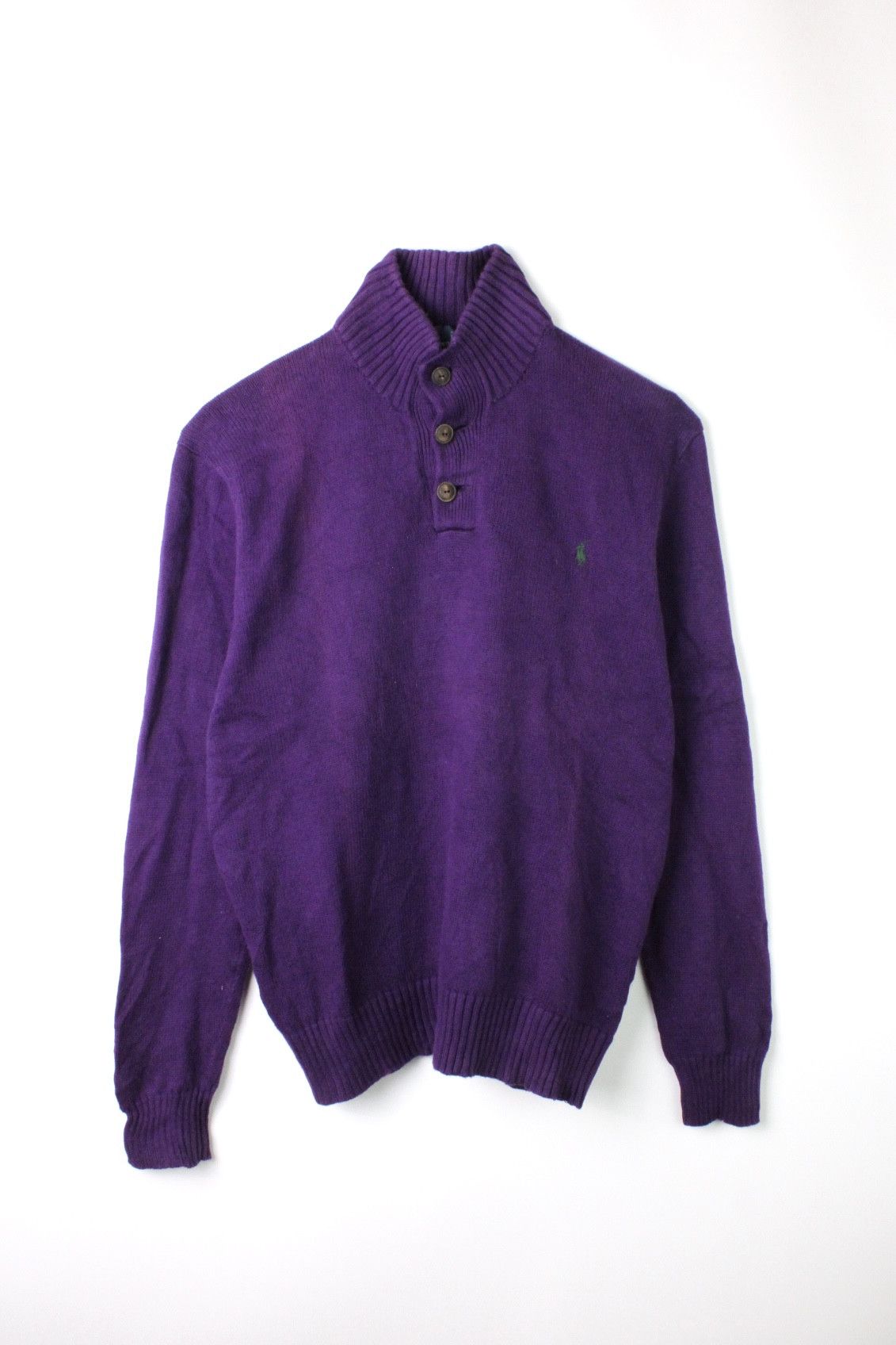 Polo Ralph Lauren Ralph Lauren Quarter Button Cotton Sweater Purple XL Size US XL / EU 56 / 4 - 1 Thumbnail