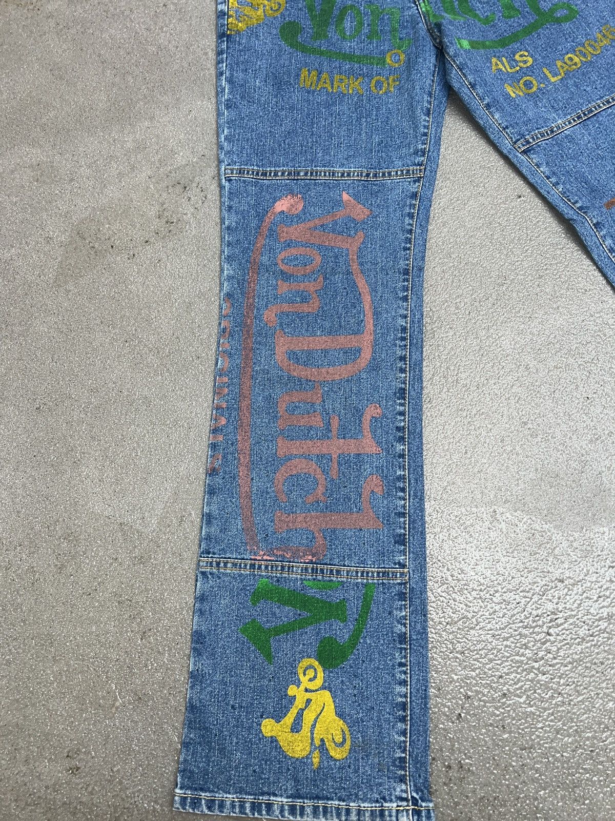Vintage × Von Dutch Vintage y2k Von Dutch Big Print Sample Jeans Size 26" / US 2 / IT 38 - 3 Thumbnail