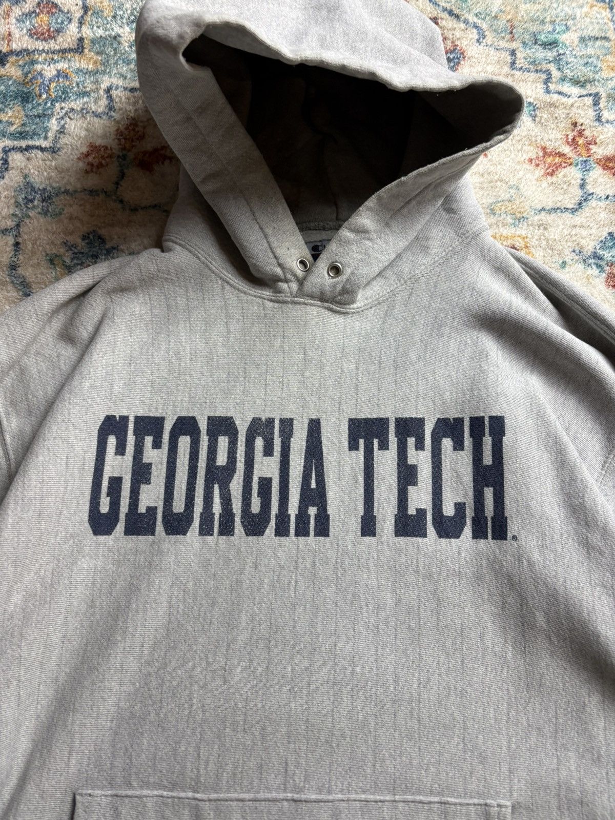 Champion Vintage Champion Georgia Tech Spellout Pullover Hoodie Large Size US L / EU 52-54 / 3 - 4 Thumbnail
