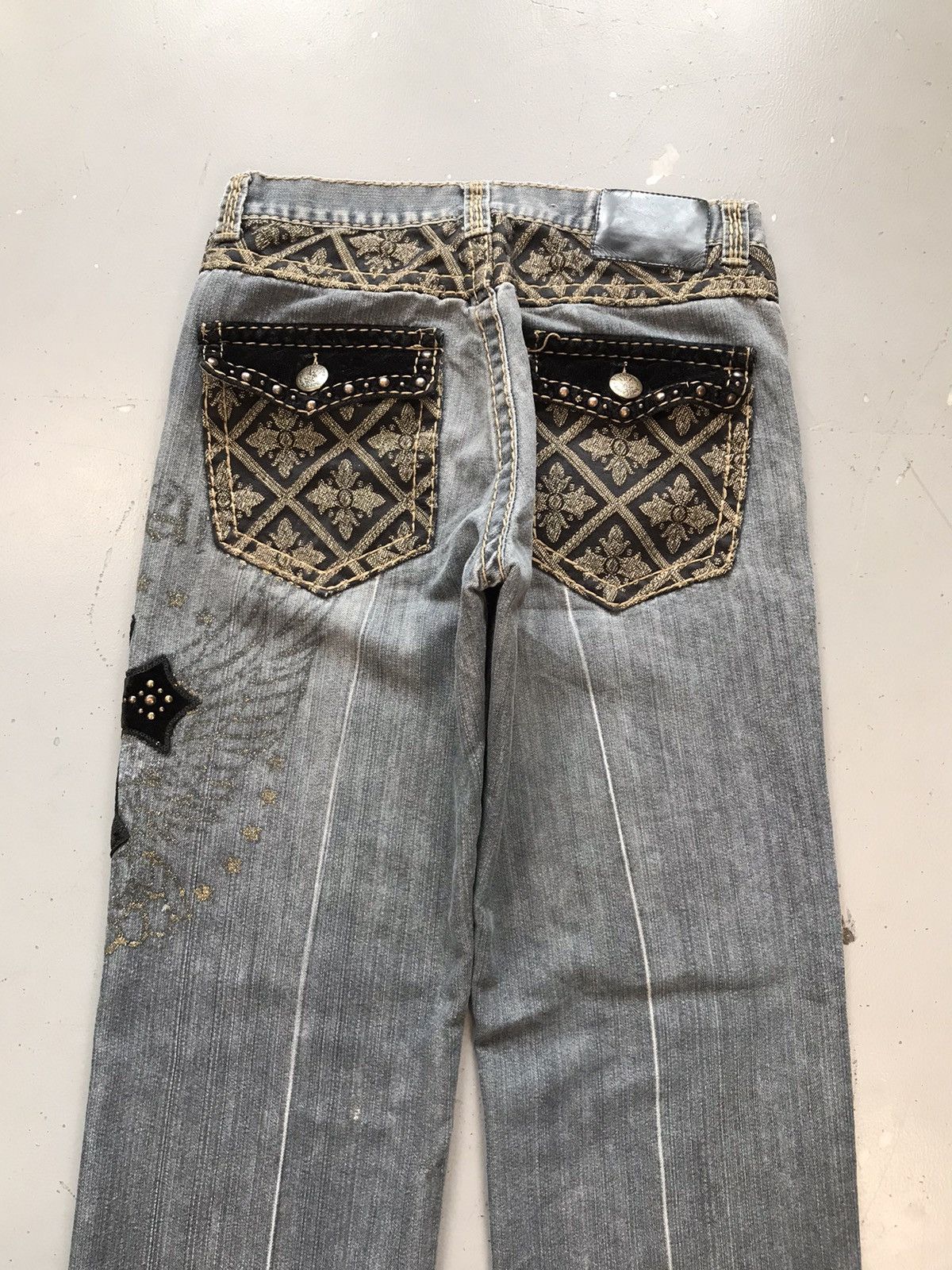 Vintage Vintage royal army crazy cross studd embroidered denim Size US 32 / EU 48 - 10 Thumbnail