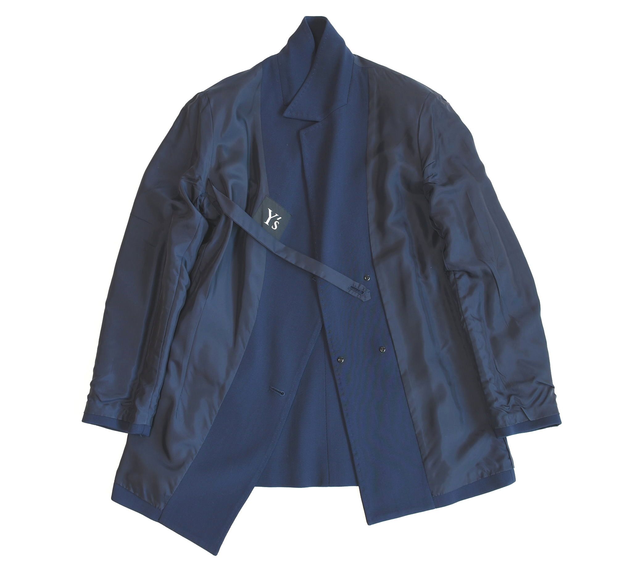 Y's Y's Yohji Yamamoto Asymmetric Stretch Blazer Navy Size US S / EU 44-46 / 1 - 11 Thumbnail