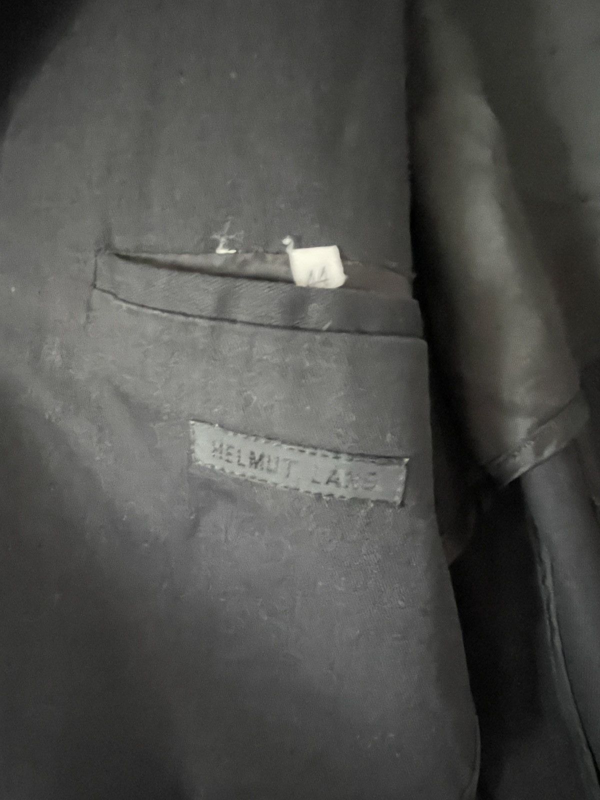 Helmut Lang A/W 02 black silk stripe car coat