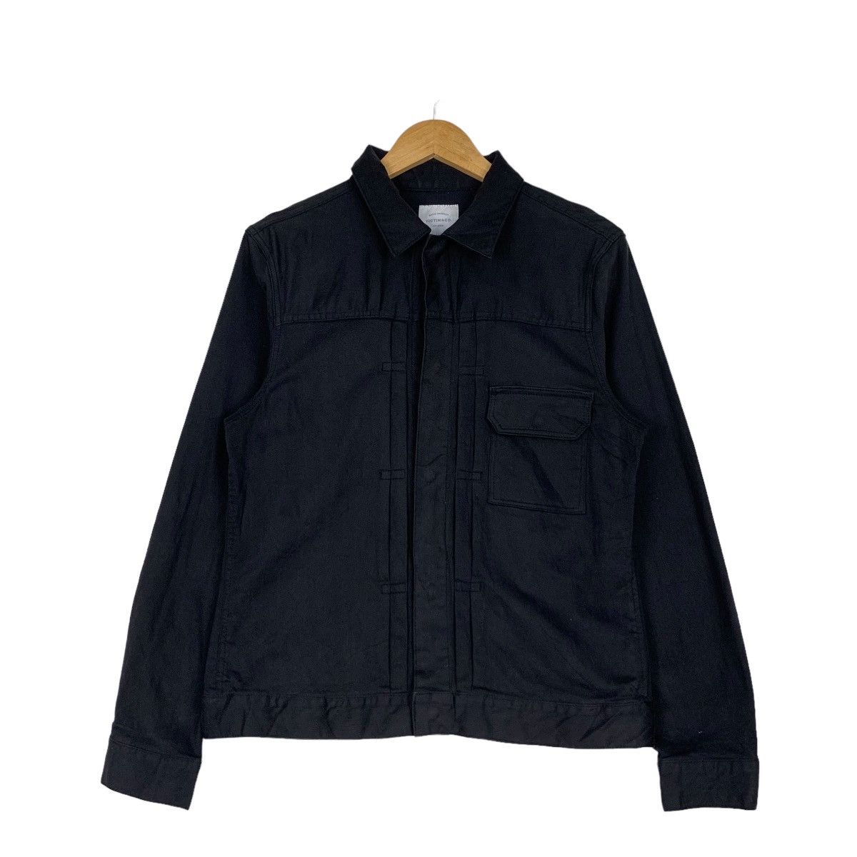 Japanese Brand VICTIM & CO Black Plain Casual Jacket #0958-C42 Size US L / EU 52-54 / 3 - 1 Thumbnail