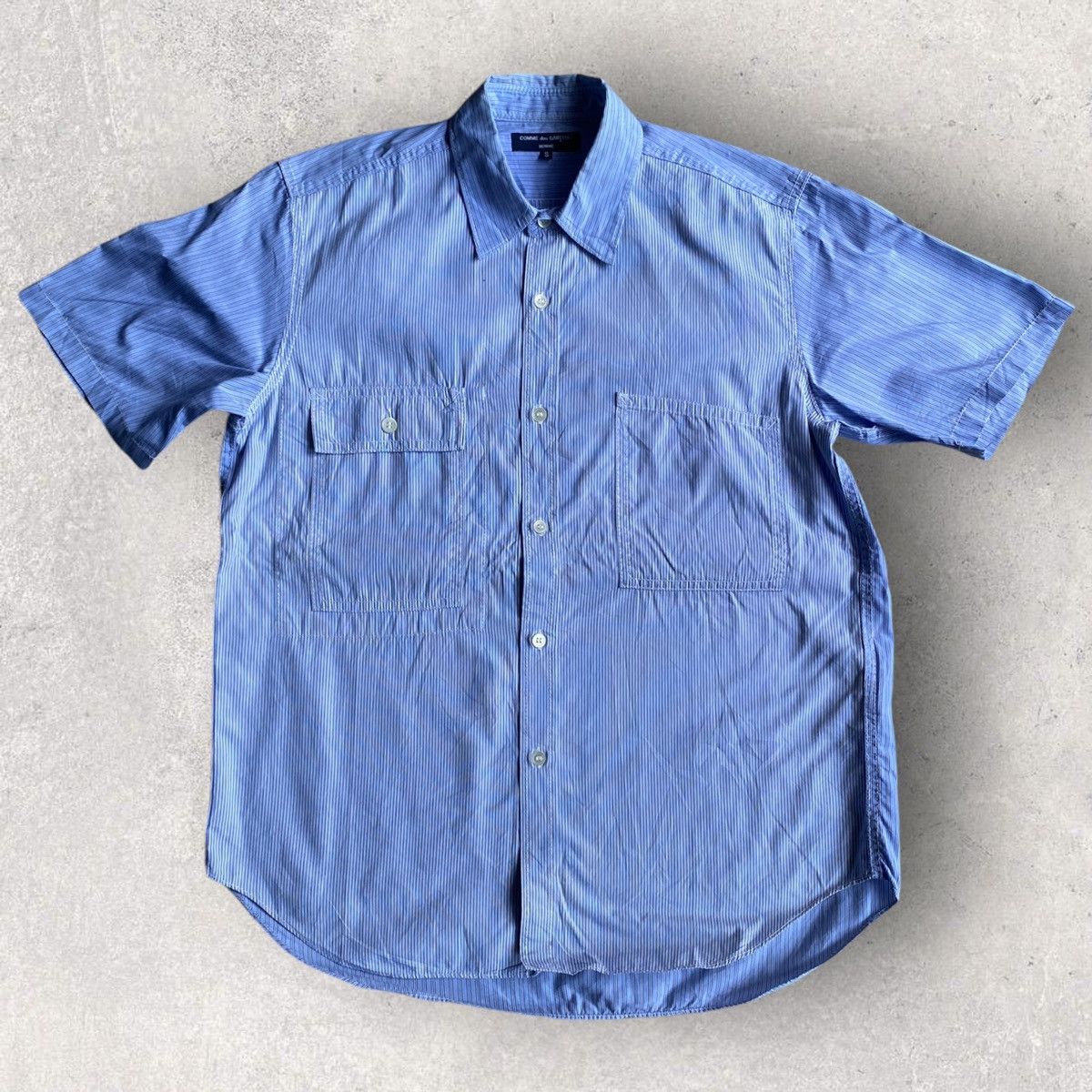 Comme des Garcons CDGH Contrast Blue Stripe Double Pocket Shirt Size US S / EU 44-46 / 1 - 2 Thumbnail