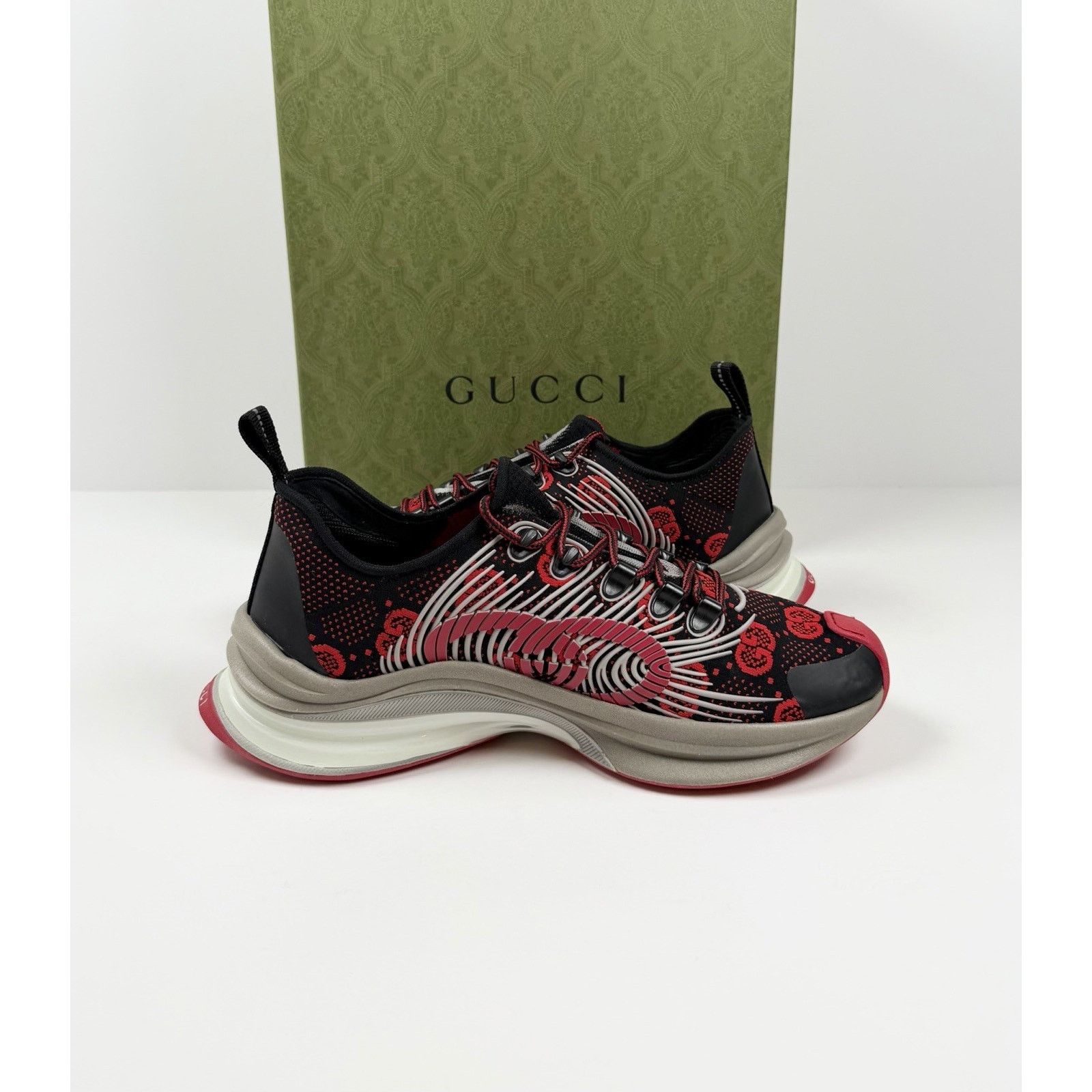 Gucci Size 6.5US - Gucci Run GG Red Sneakers NEW Size US 6.5 / EU 39-40 - 5 Thumbnail