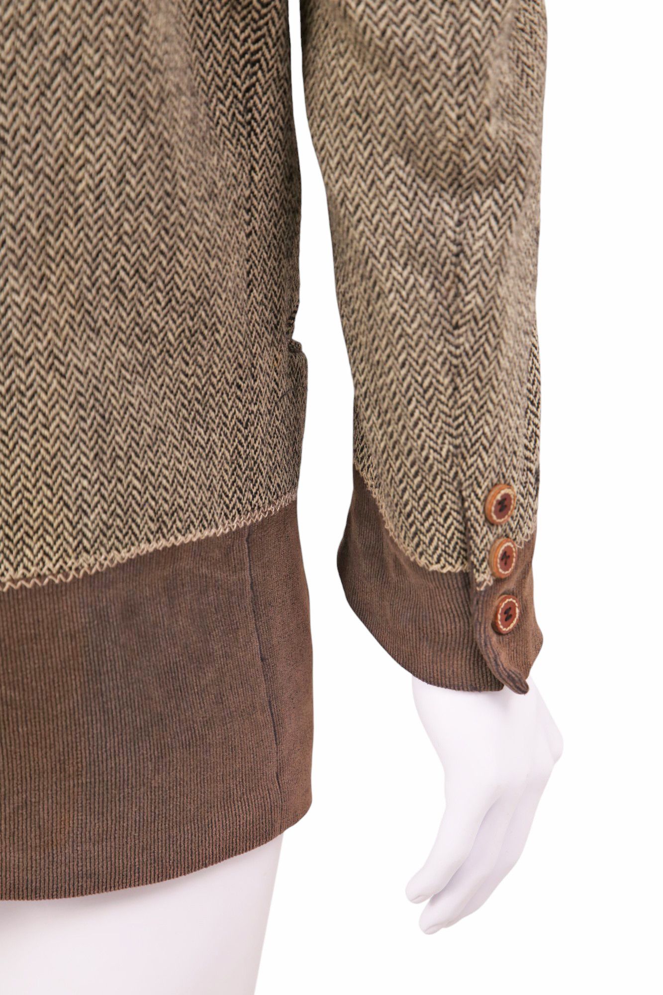 Dirk Bikkembergs 1990's - Wool Harringbone Grey Blazer Size 48R - 9 Thumbnail