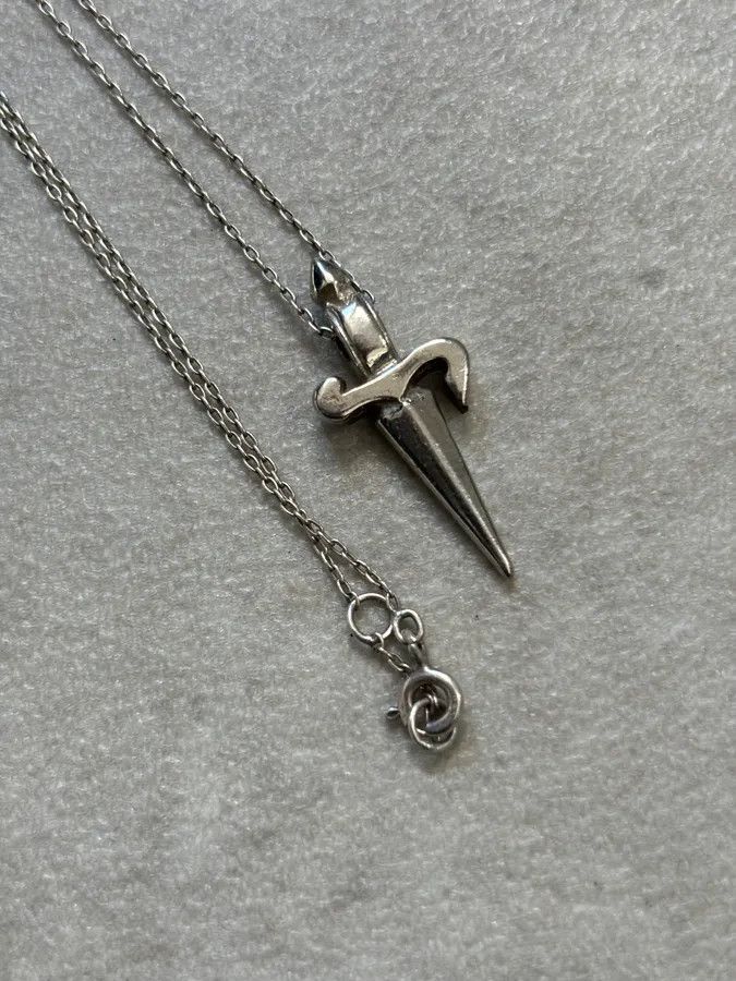 Vintage Cesare Paciotti Silver Metal Cross Pendant Necklace Size ONE SIZE - 3 Thumbnail