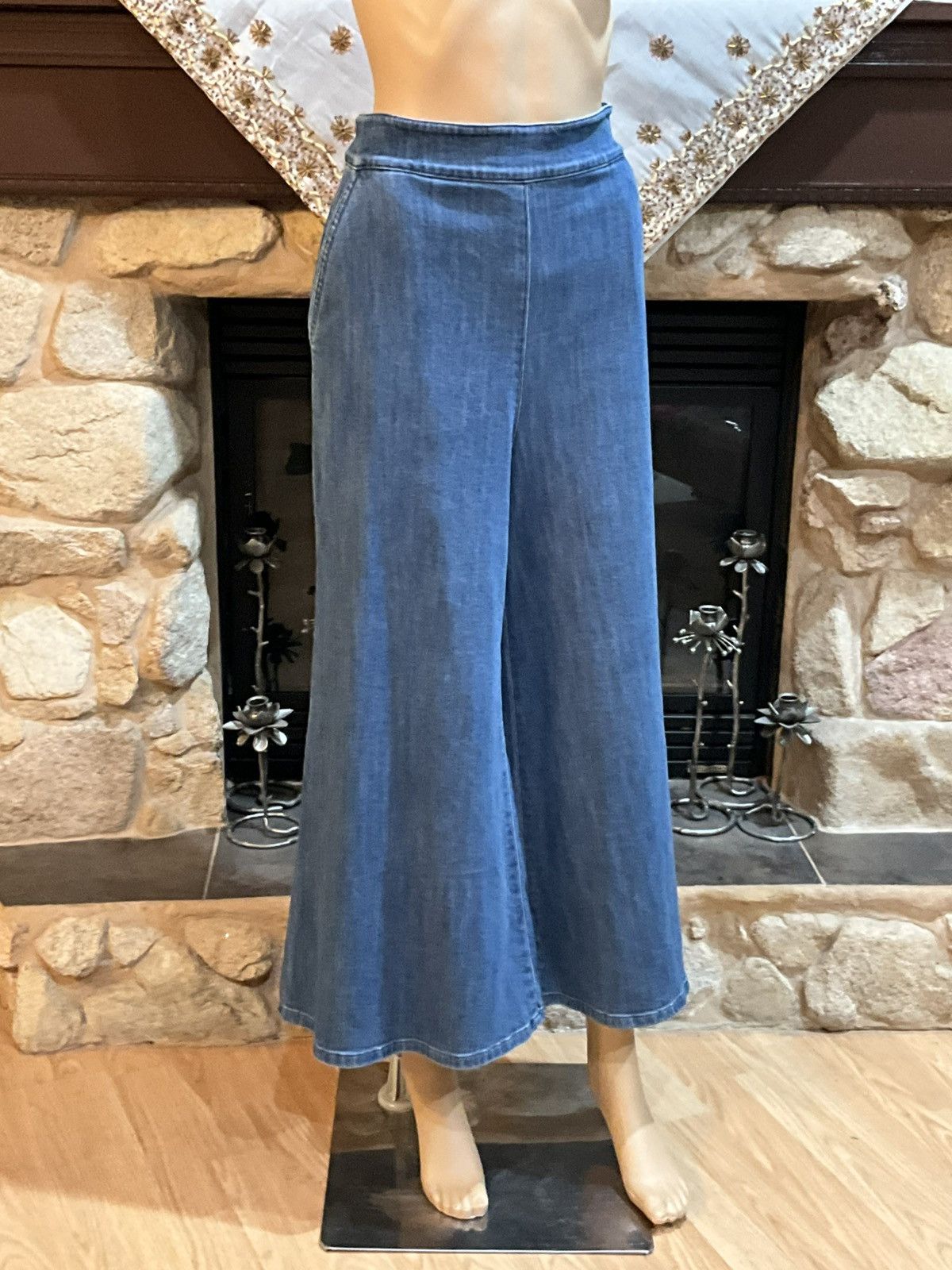 Anthropologie Anthropologie Pilcro And The Letterpress Wide-Leg Blue Jeans Size 32" / US 10 / IT 46 - 3 Thumbnail