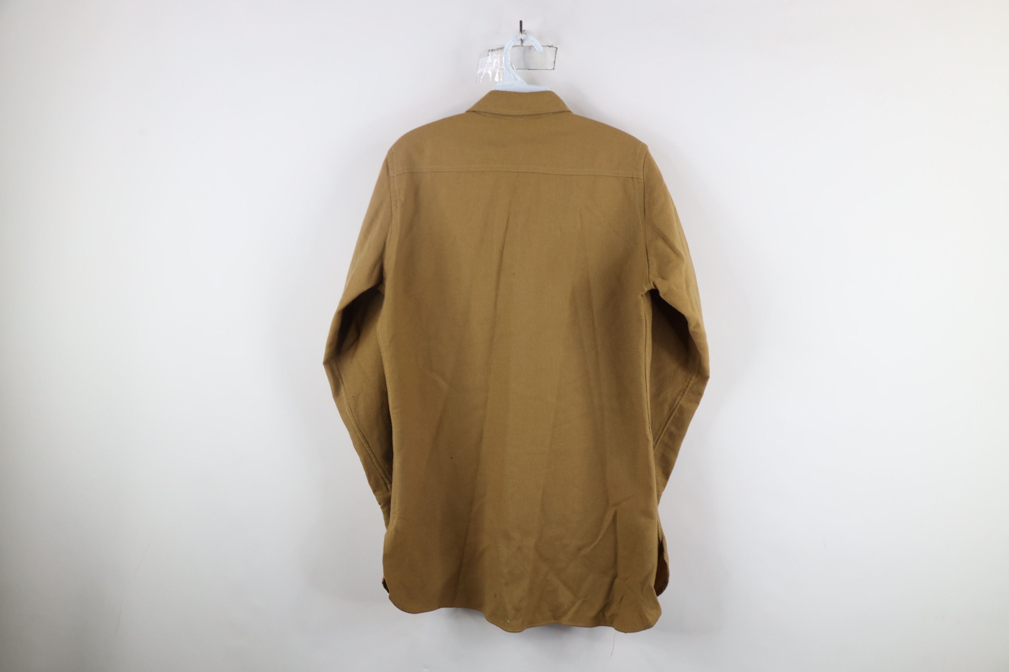 Vintage Vintage 40s WWII Wool Military Field Button Shirt Beige USA Size US L / EU 52-54 / 3 - 13 Thumbnail