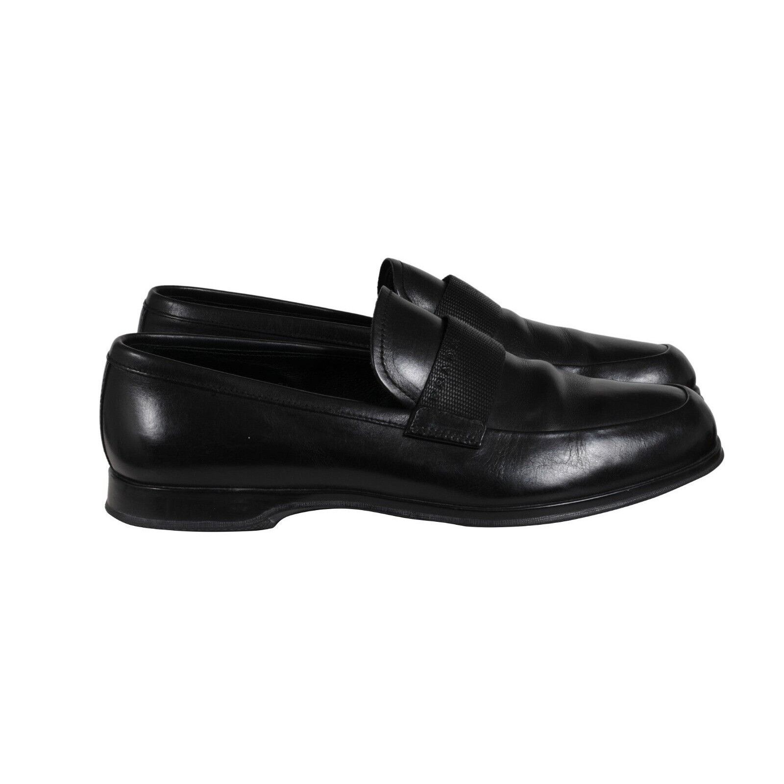 Prada Loafers Black Leather Sport Rubber Sole - 02254 Size US 8.5 / EU 41-42 - 8 Thumbnail