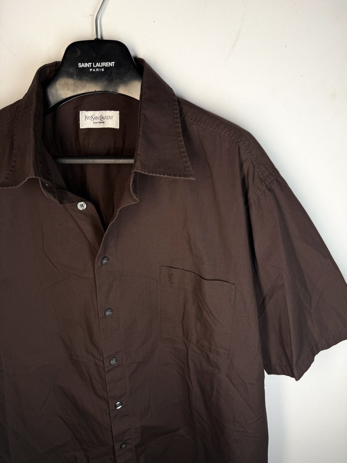 Yves Saint Laurent Brown YSL Shirt Summer Chocolate Size US XXL / EU 58 / 5 - 15 Thumbnail