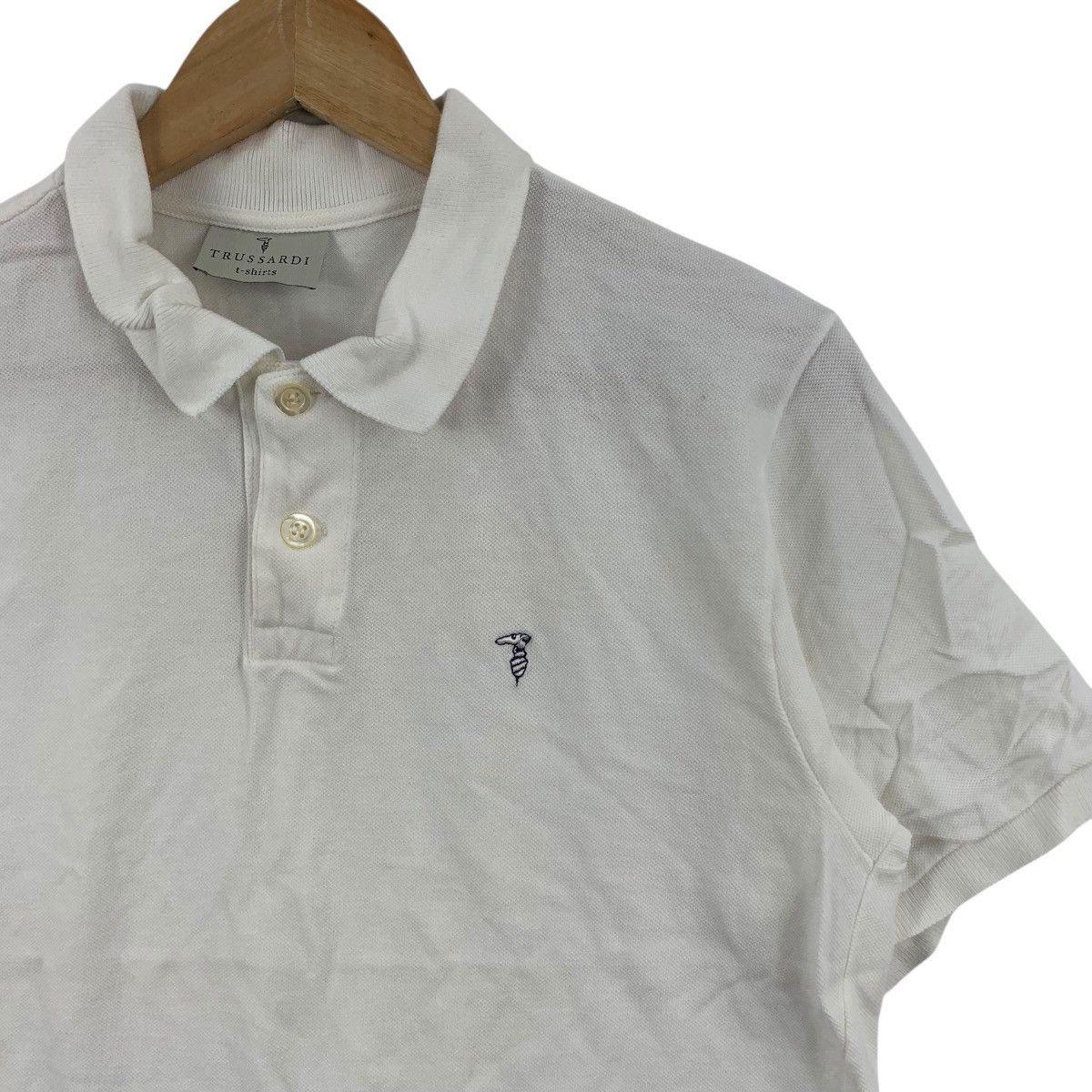 Trussardi Vintage TRUSSARDI ITALY Embroidered Logo Polo Tee Shirt Top Size M / US 6-8 / IT 42-44 - 5 Thumbnail