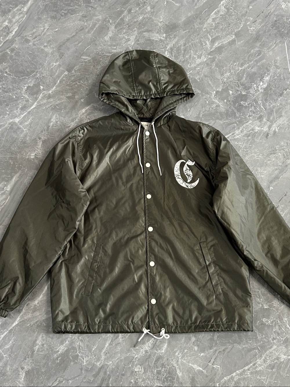 Celine CELINE Logo Hooded Light Jacket Size 48 Size US M / EU 48-50 / 2 - 1 Thumbnail