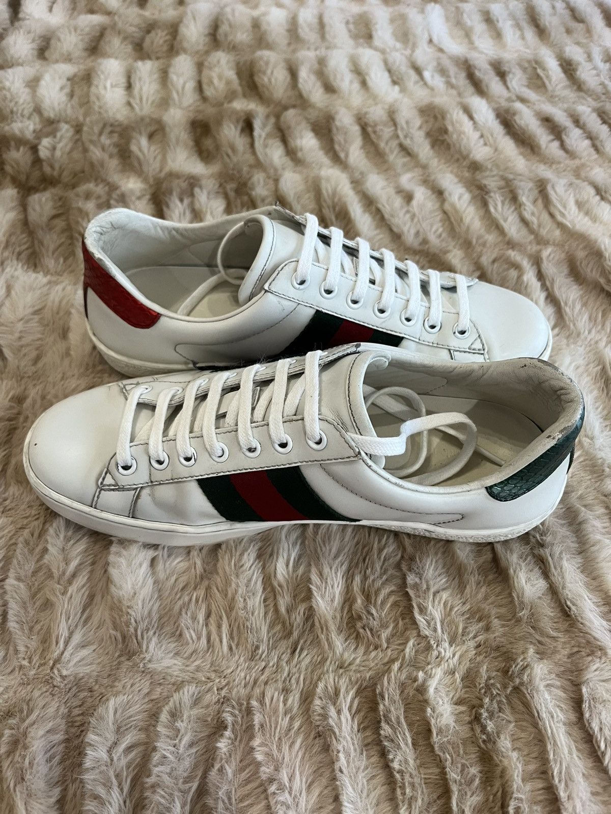 Gucci Gucci Ace Embroidered Snake Sneakers Size US 5.5 / EU 38 - 5 Thumbnail