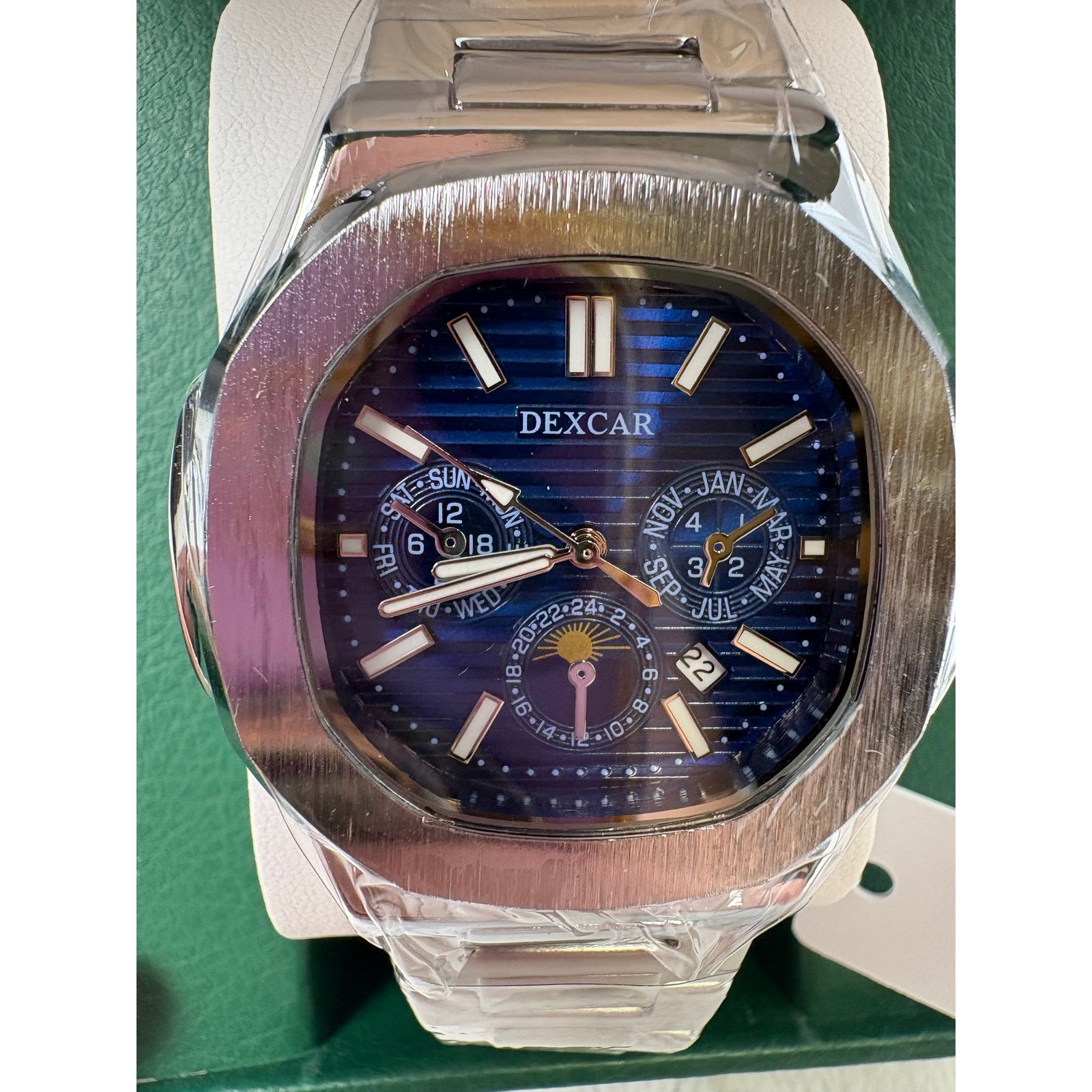 Other New Dexcar Men's Stainless Steel Watch - Silver & Blue Size ONE SIZE - 2 Thumbnail