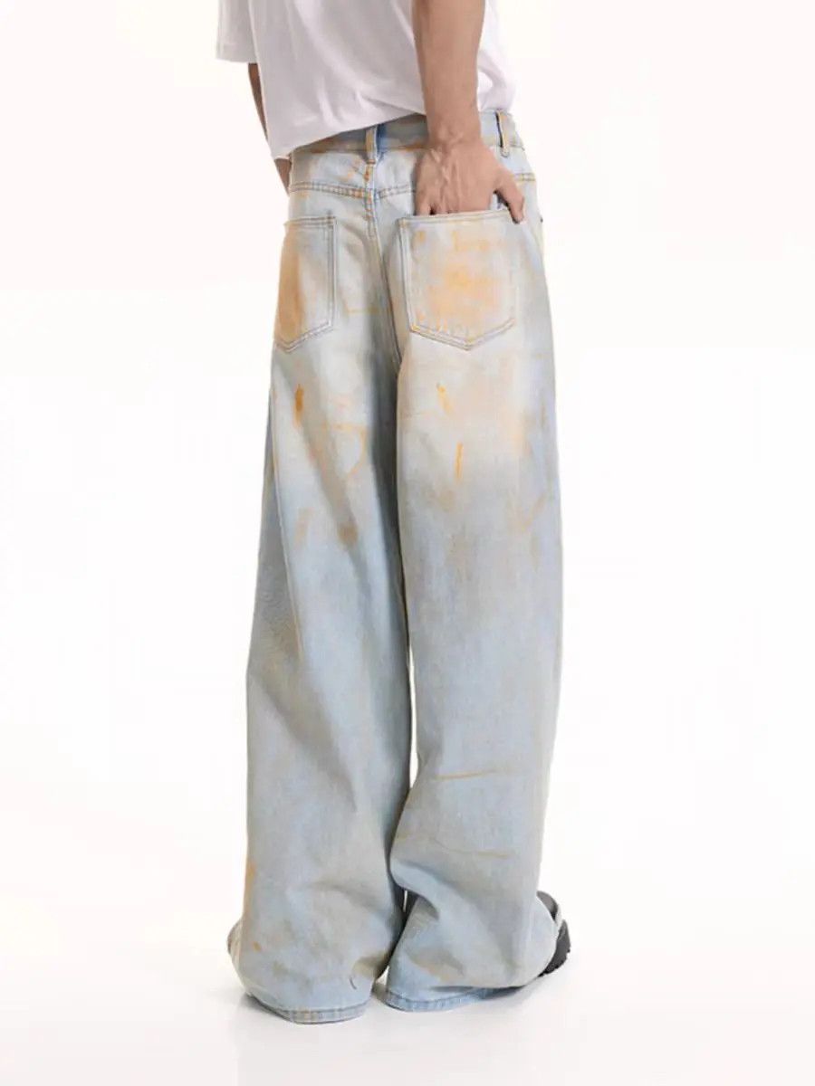 Japanese Brand Vintage washed rust dirty trousers wide leg Size US 32 / EU 48 - 4 Thumbnail