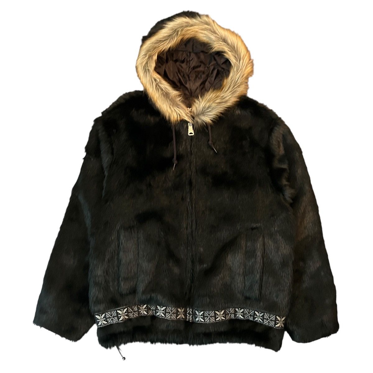 image of Supreme Faux Fur Parka Black Fw23, Men's (Size Small)