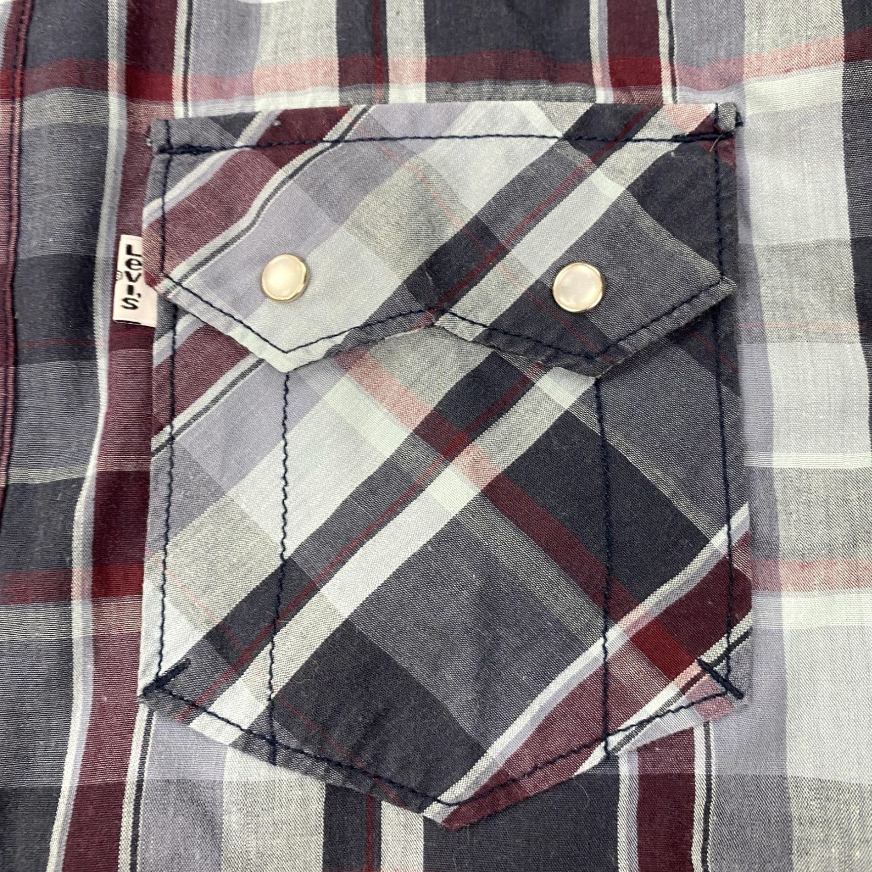 Levi's VINTAGE Levi's Shirt Mens Small Blue Plaid Western Pearl Snap Sawtooth Pockets Cowboy Size US S / EU 44-46 / 1 - 6 Thumbnail