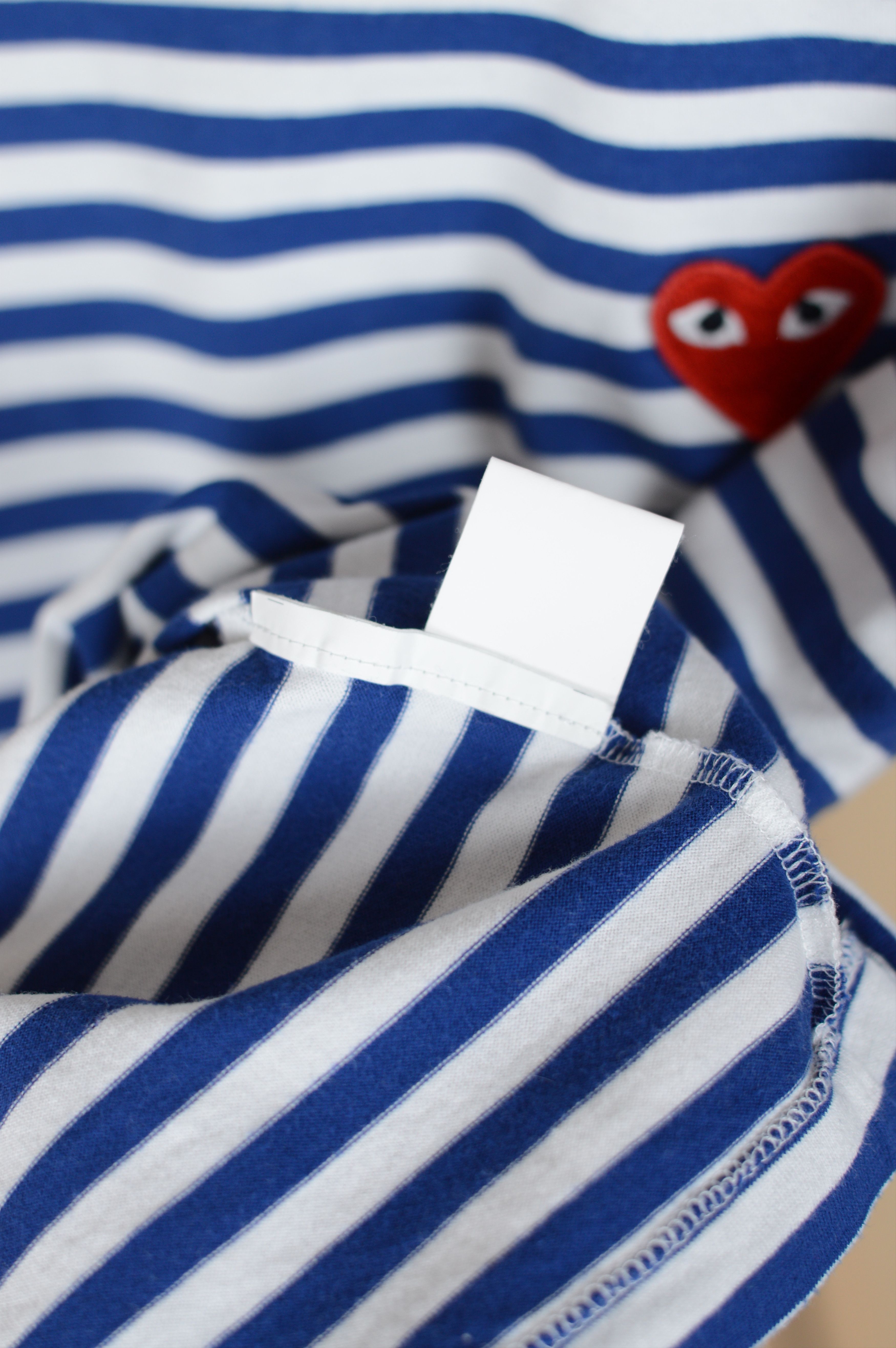 Comme des Garcons × Comme des Garcons PLAY CDG Play Striped Heart Logo Long Sleeve Tee Size M / US 6-8 / IT 42-44 - 8 Thumbnail