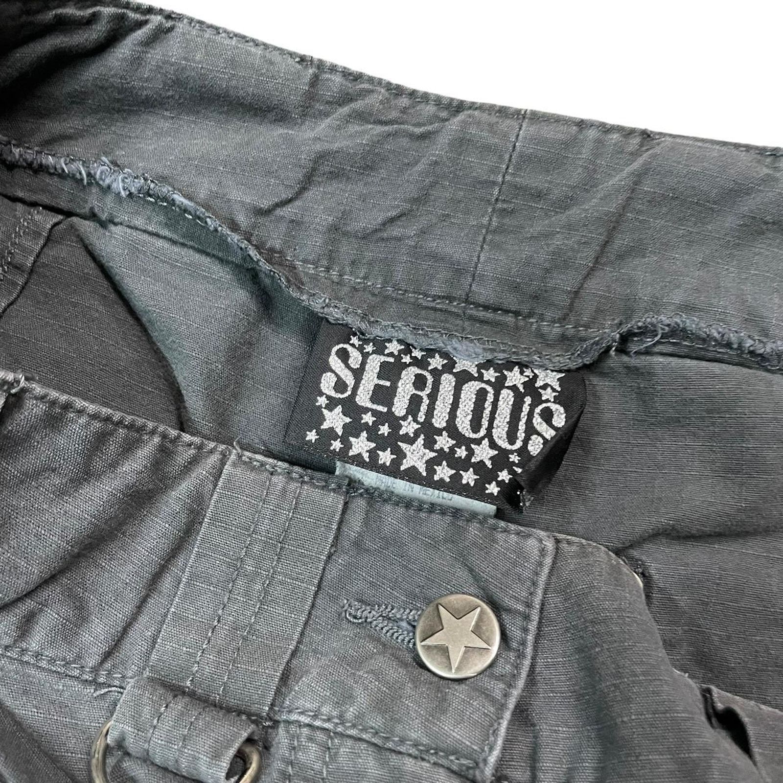 Vintage VTG Y2K SERIOUS grey punk goth utility midi cargo skirt XS Size 26" / US 2 / IT 38 - 6 Thumbnail